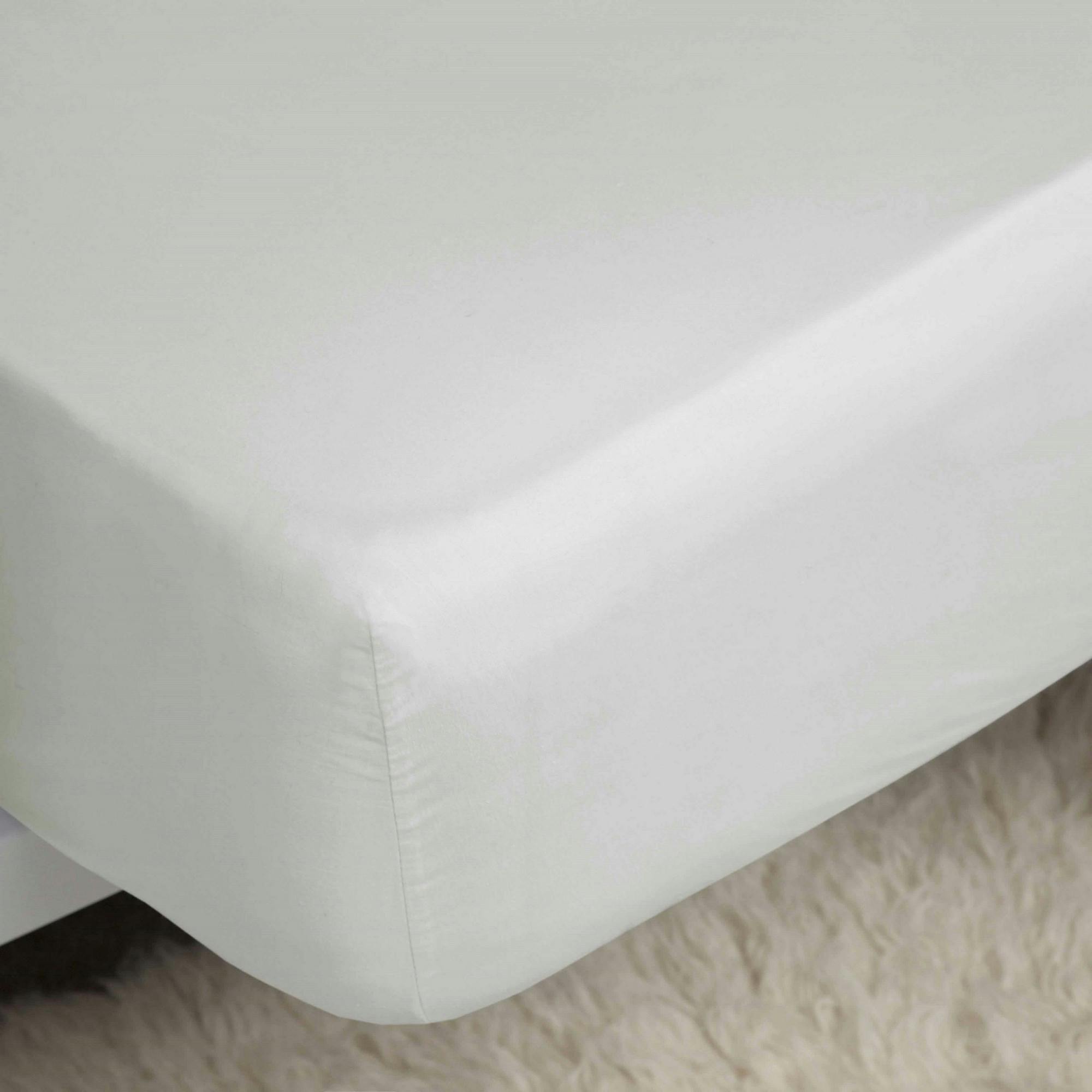 Belledorm Ivory 100% Cotton Sateen Extra Deep Fitted Sheet - Double - 100% Cotton