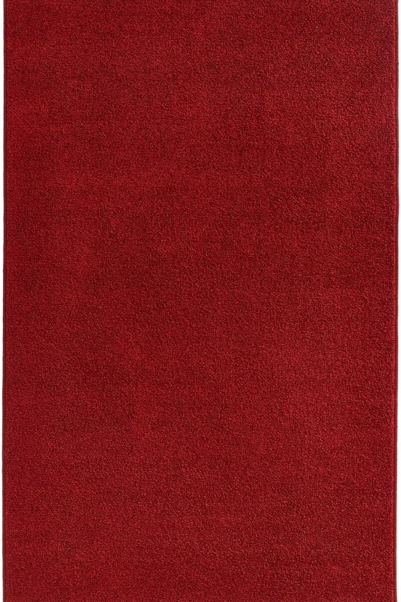 Hanse Home Red Modern Plain Velour Rug - 80X150 Cm