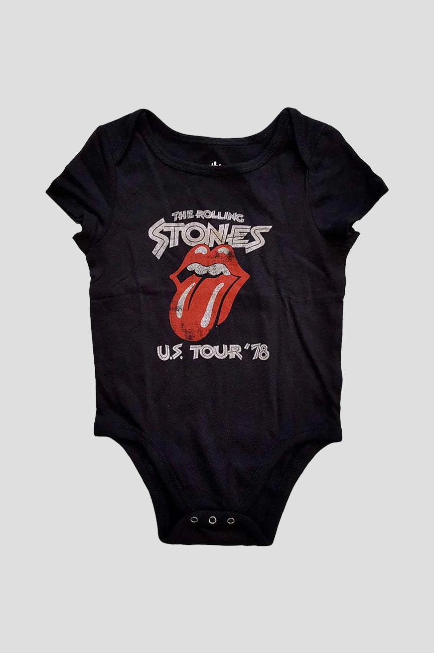 Paradiso Clothing Black The Rolling Stones Us Tour 78 Baby Grow - Xx Large (18 - 24 Months)