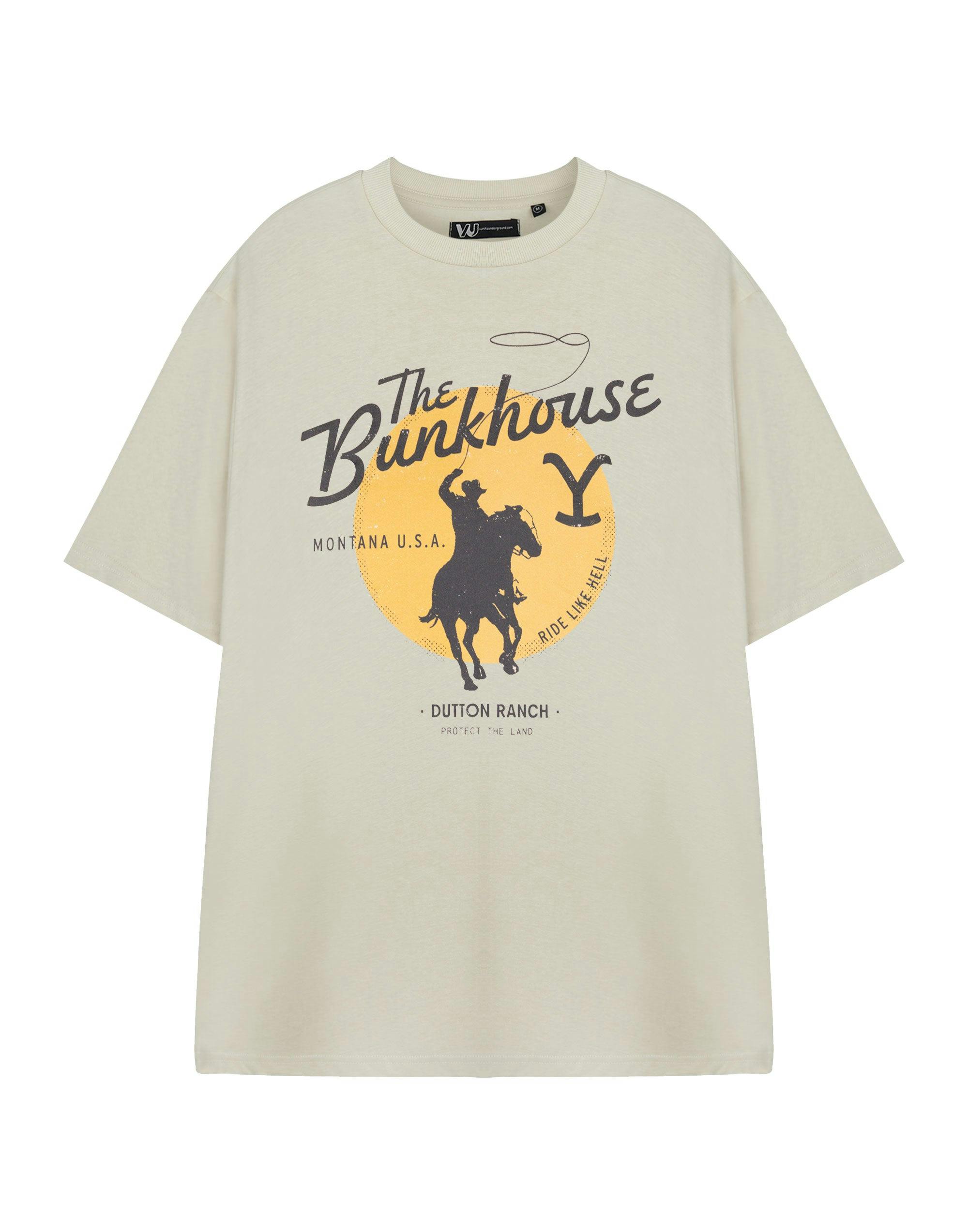 Vanilla Underground Men's Beige Yellowstone The Bunkhouse Short Sleeved T-Shirt - Large