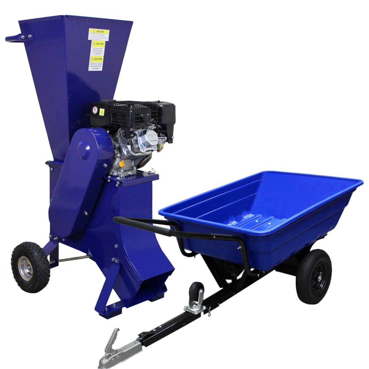 T-Mech Atv Tipping Trailer & 15Hp Wood Chipper