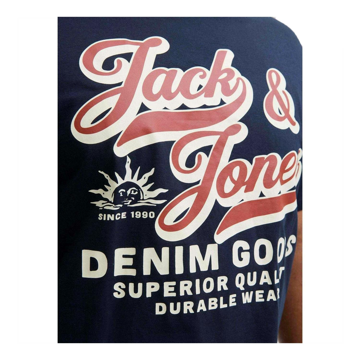 Jack And Jones Men's Colour Logo Plus T-Shirt - Sky Captain - Xxl - Sky Captain - 100% Cotton
