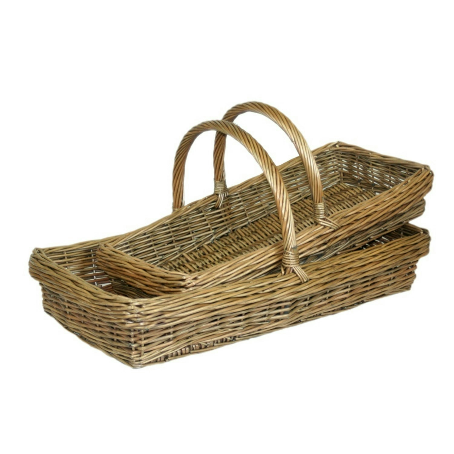 Rackhams Brown Kew Garden Wicker Trug Basket - Set Of 2