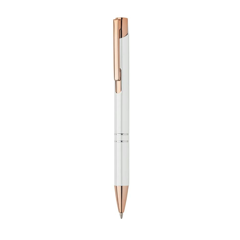 Midocean White Bern Rose Recycled Aluminium Ballpoint Pen - One Size