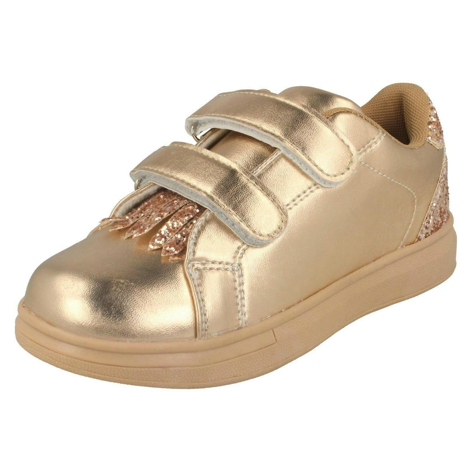 Spot On Girls Gold Casual Trainers - Rose - Uk 6 Infant
