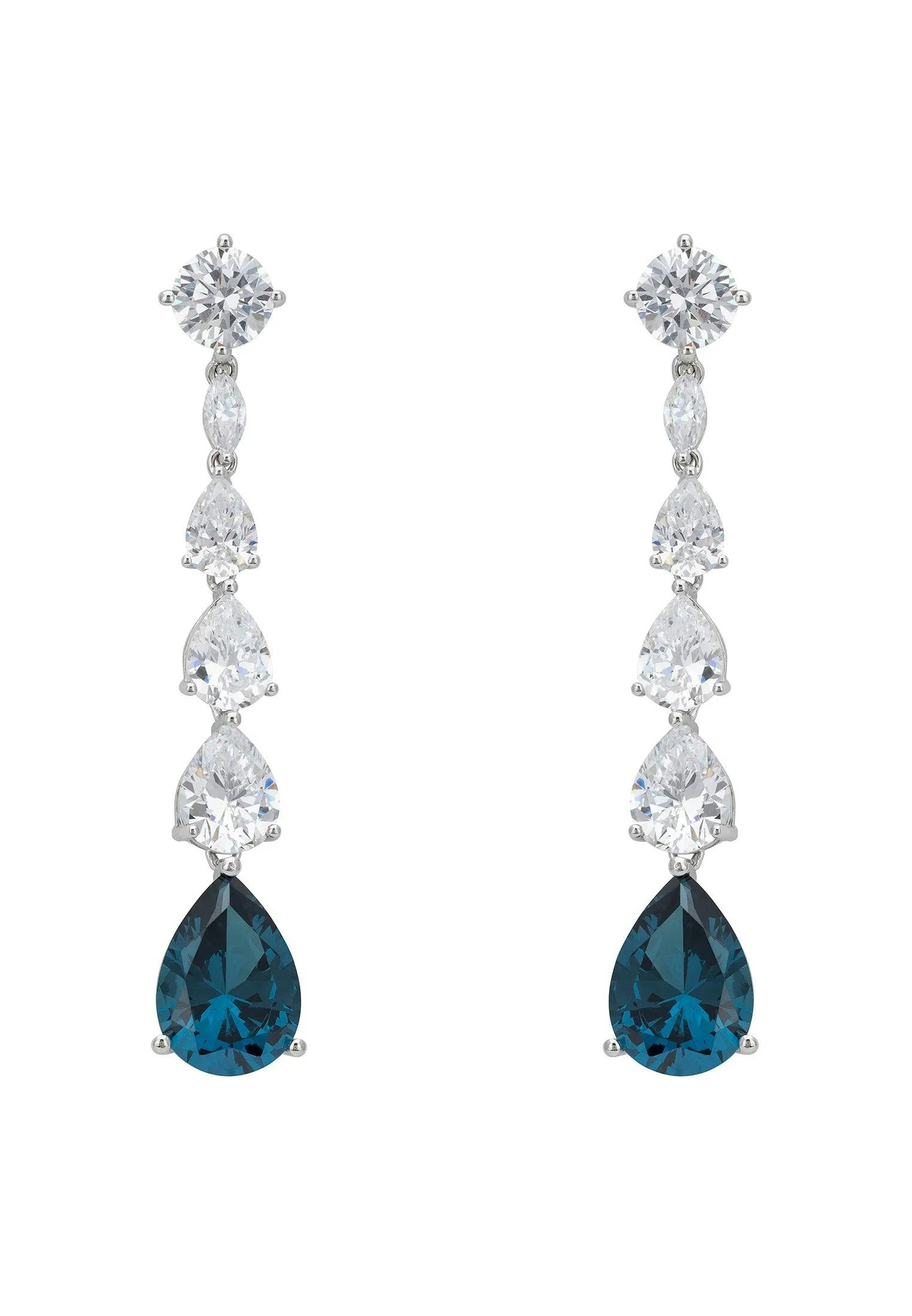 Latelita Silver Minnelli Drop Earrings Swiss Topaz
