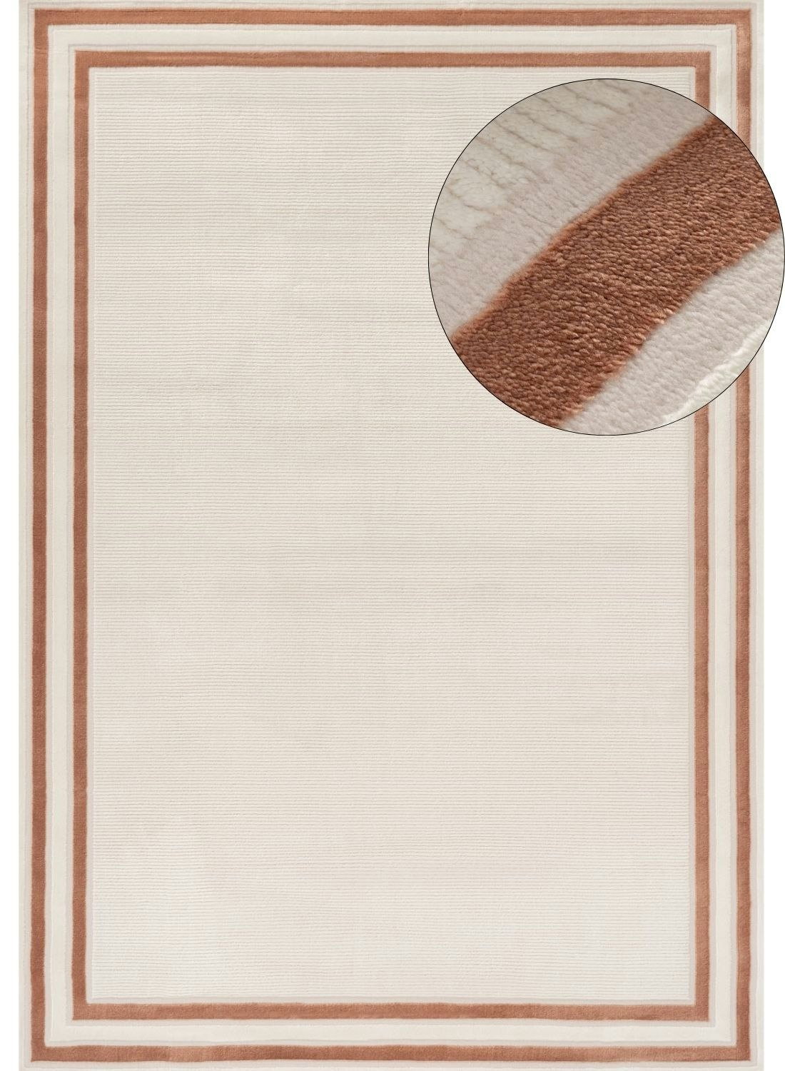The Rugs Cream Carmel -Terra Bordered Rug | 6060 - 160X230 Cm