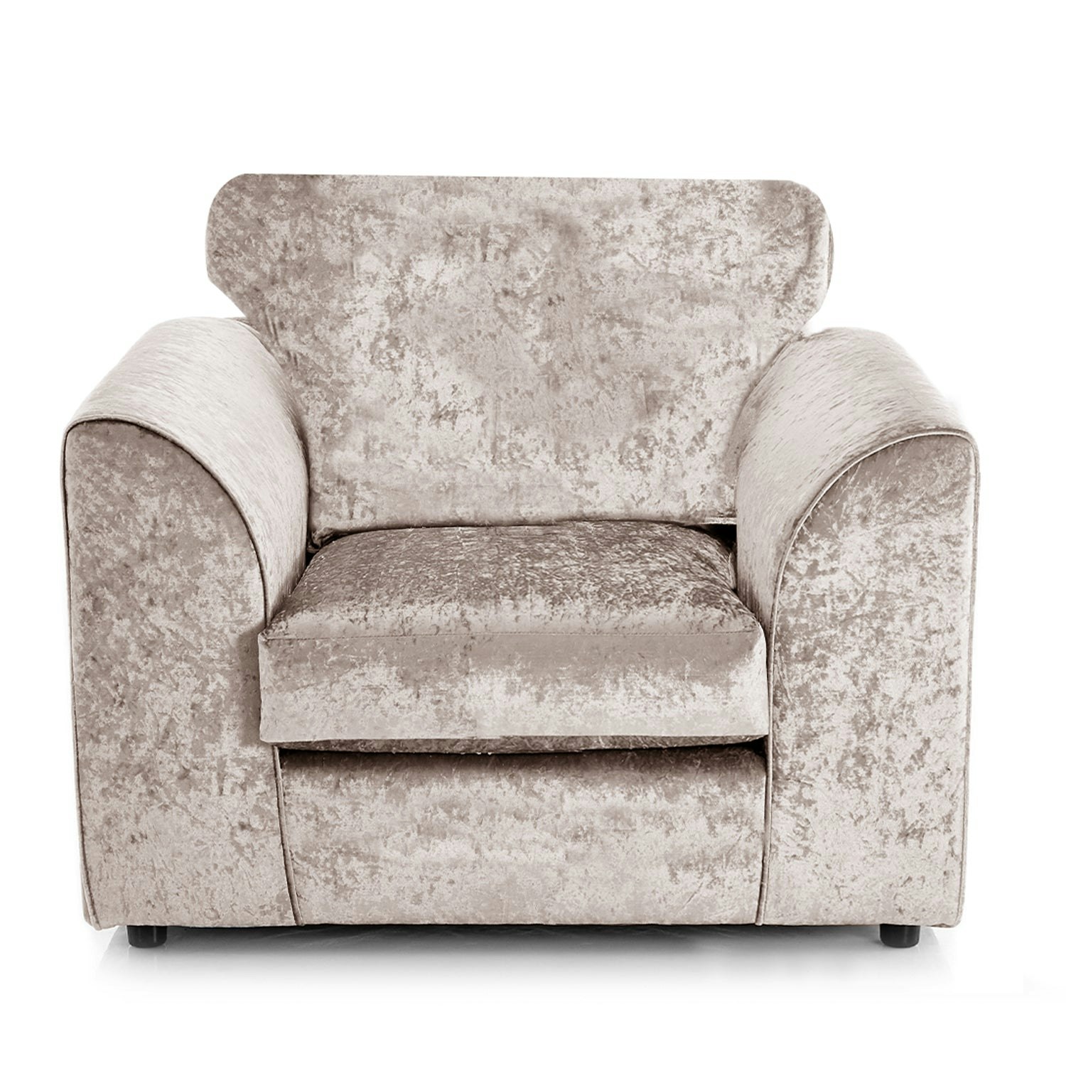 Furnishings For Less Black/Silver Crystal Crushed Velvet Armchair - Mink