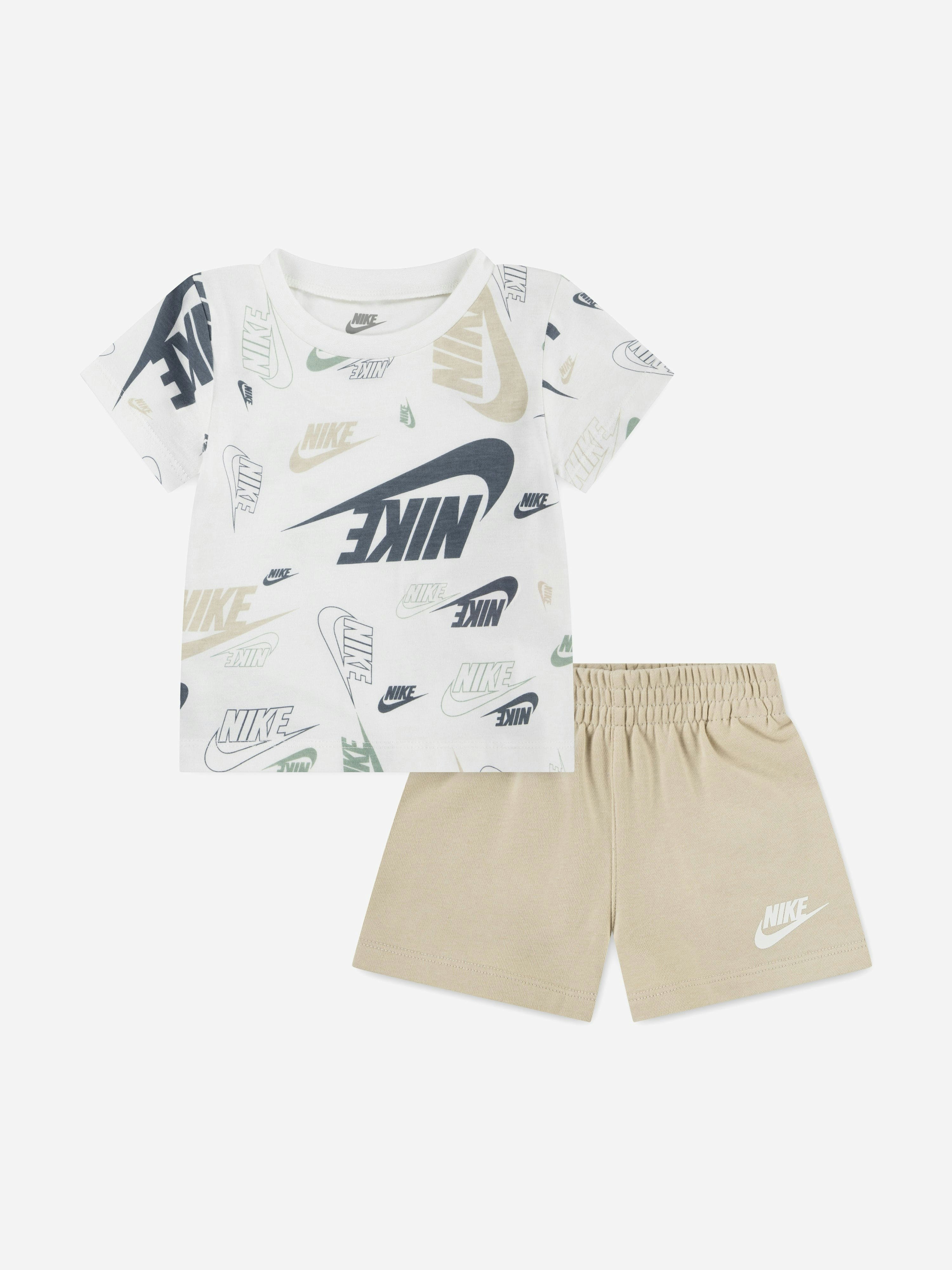 Nike Boys Light/Ivory Nsw Aop Weight Short Set In - 6 - 7 Yrs