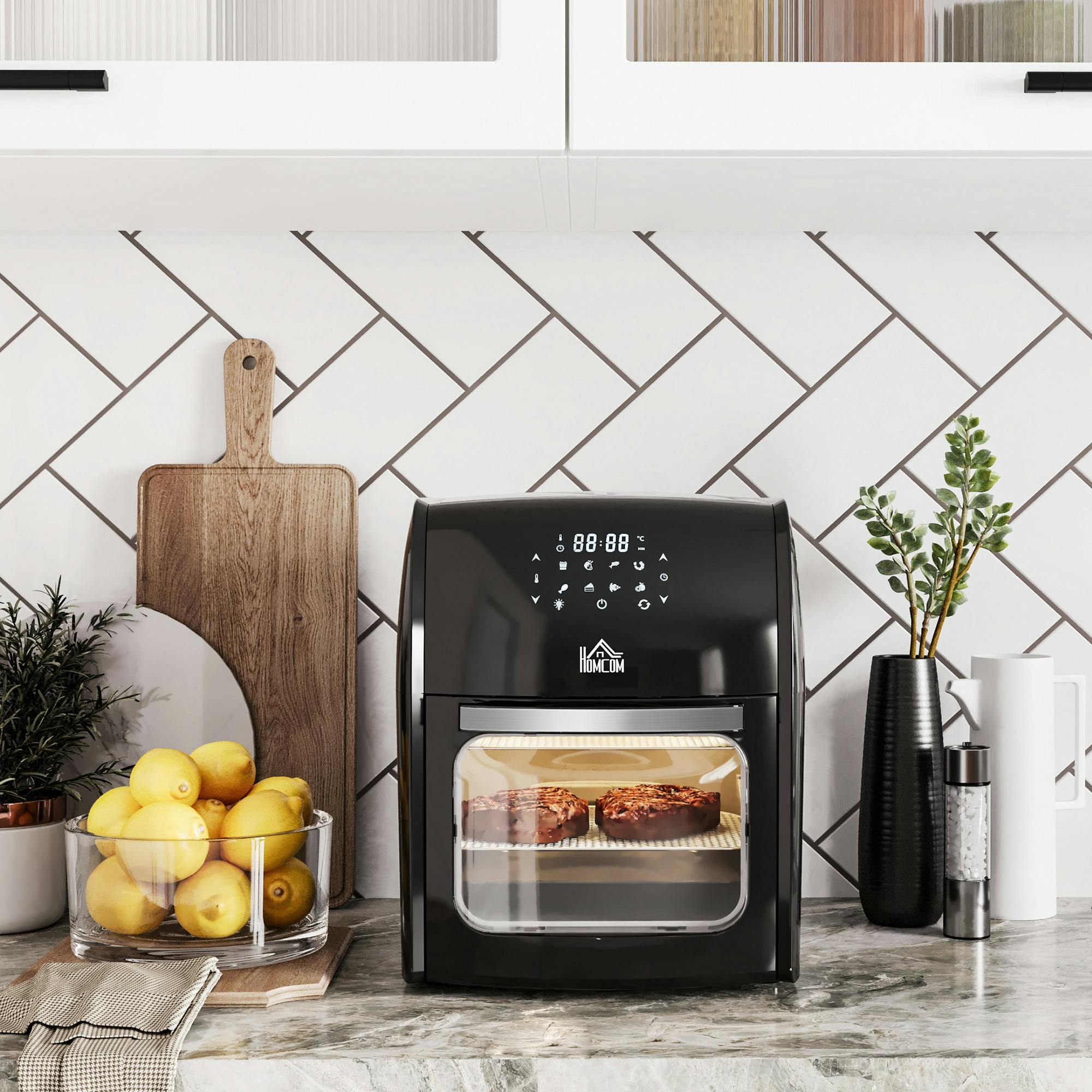 Homcom 12L Air Fryer Oven With 8 Preset Modes 1800W