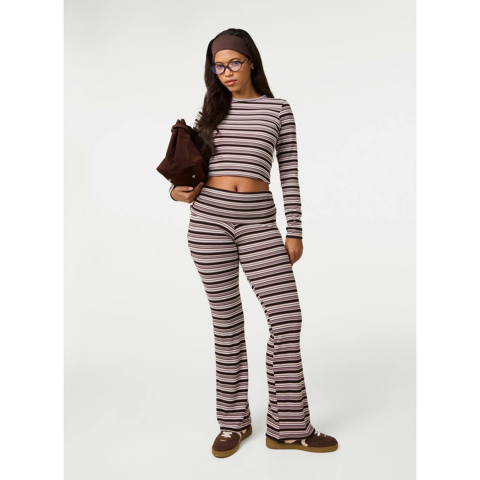 Pink Vanilla Pink/Ivory Vanilla Stripe Crew Neck Top - S
