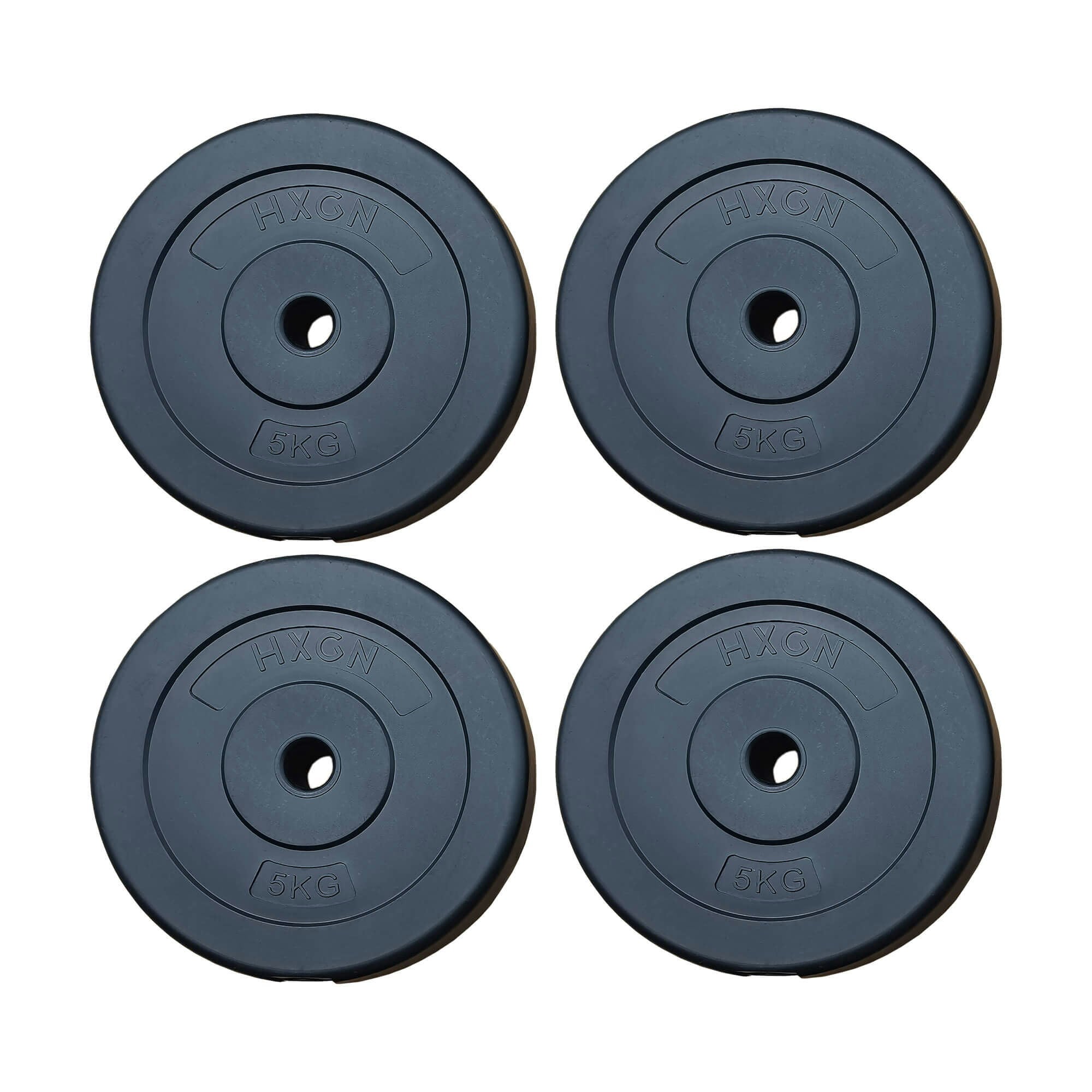 Hxgn 4 X 5 Kg Vinyl-Coated Standard 1" Weight Plates - Black - Image 5