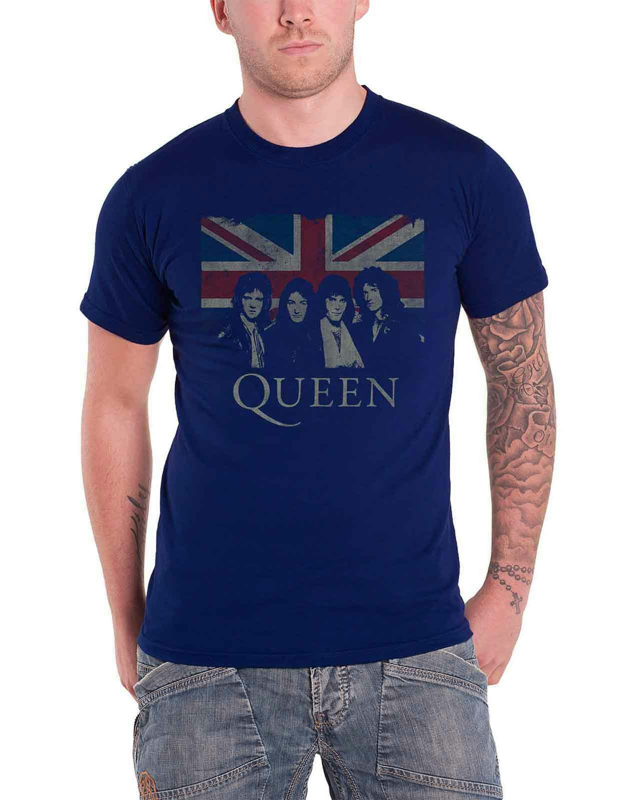 Paradiso Clothing Unisex Blue Queen Union Jack T Shirt - L