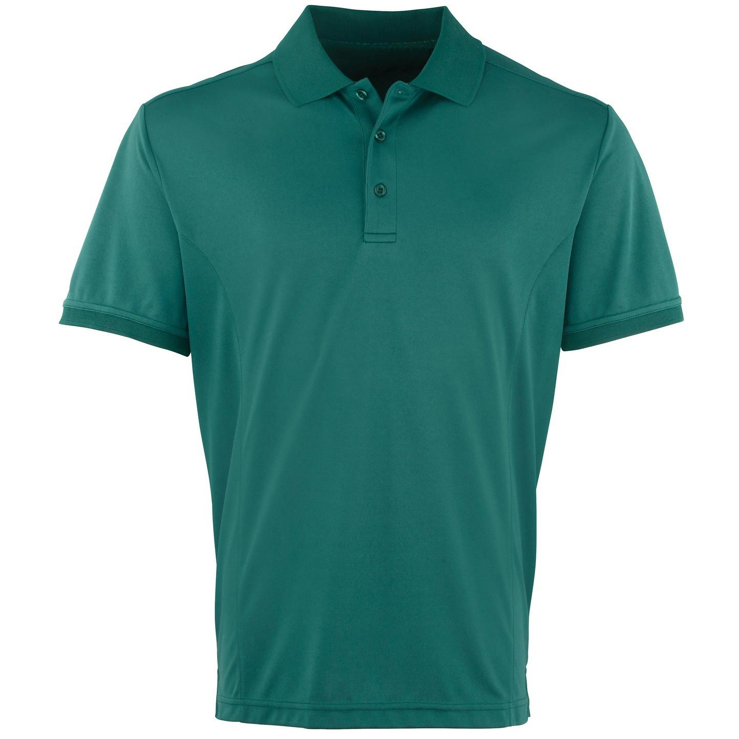 Premier (4Xl, Bottle) Mens Coolchecker Pique Short-Sleeved Polo Shirt - Image 3