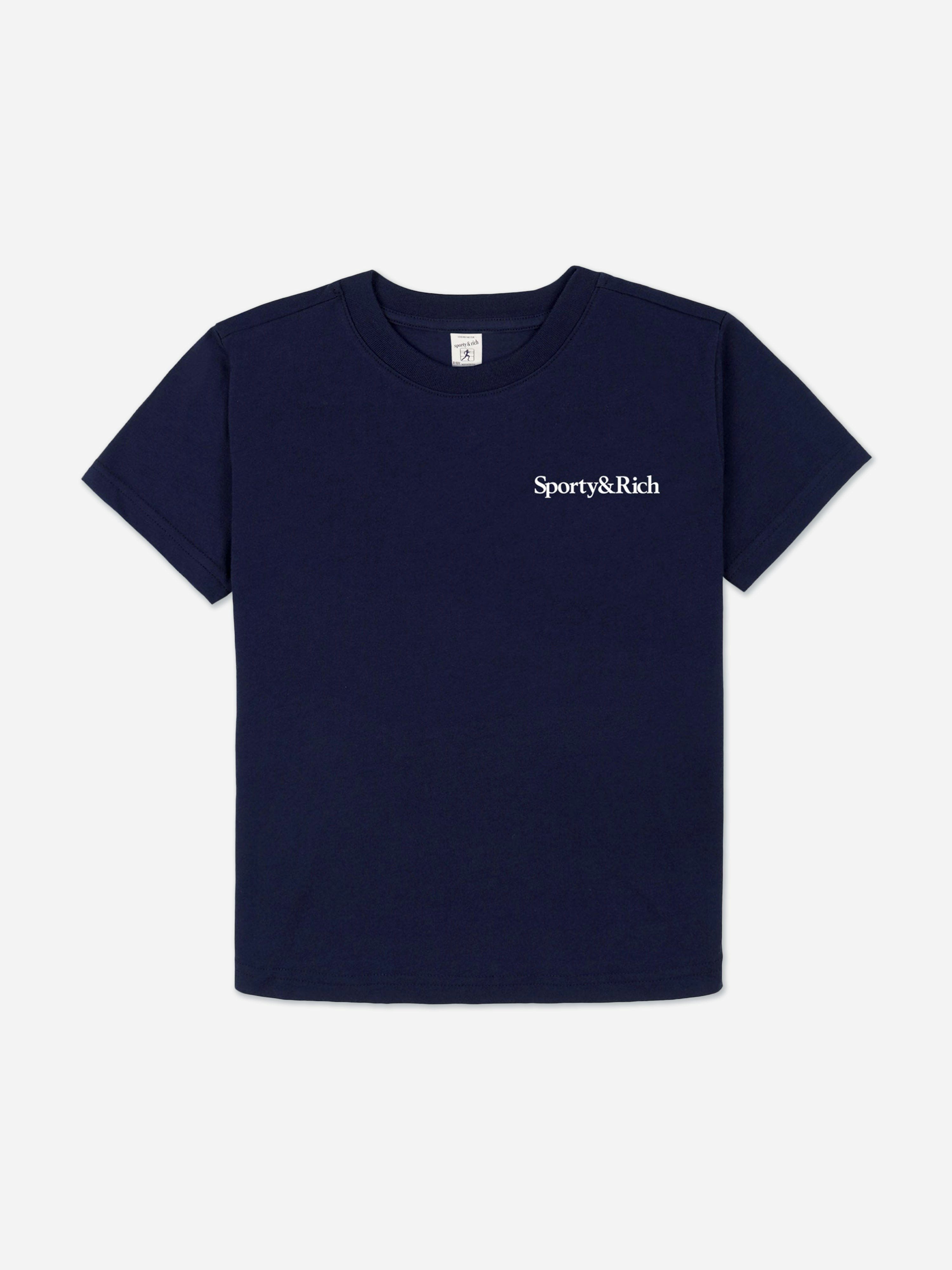 Sporty & Rich Unisex Kids Dark Kids Play Tennis T-Shirt In Navy - Navy - 4 - 6 Yrs