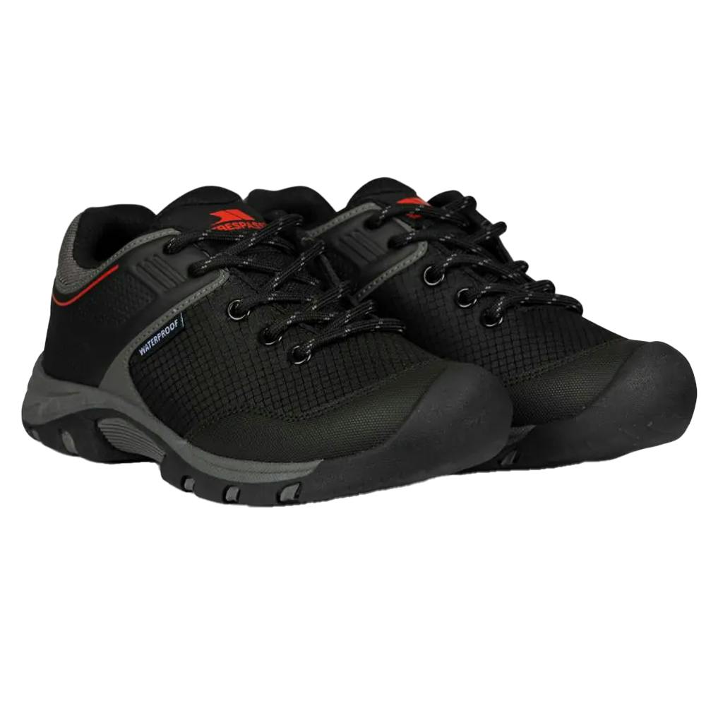 Trespass Black/Red Childrens/Kids Bevin Waterproof Trainers - 5 Uk - 40% Polyurathane/30% Textile/30% Tpr