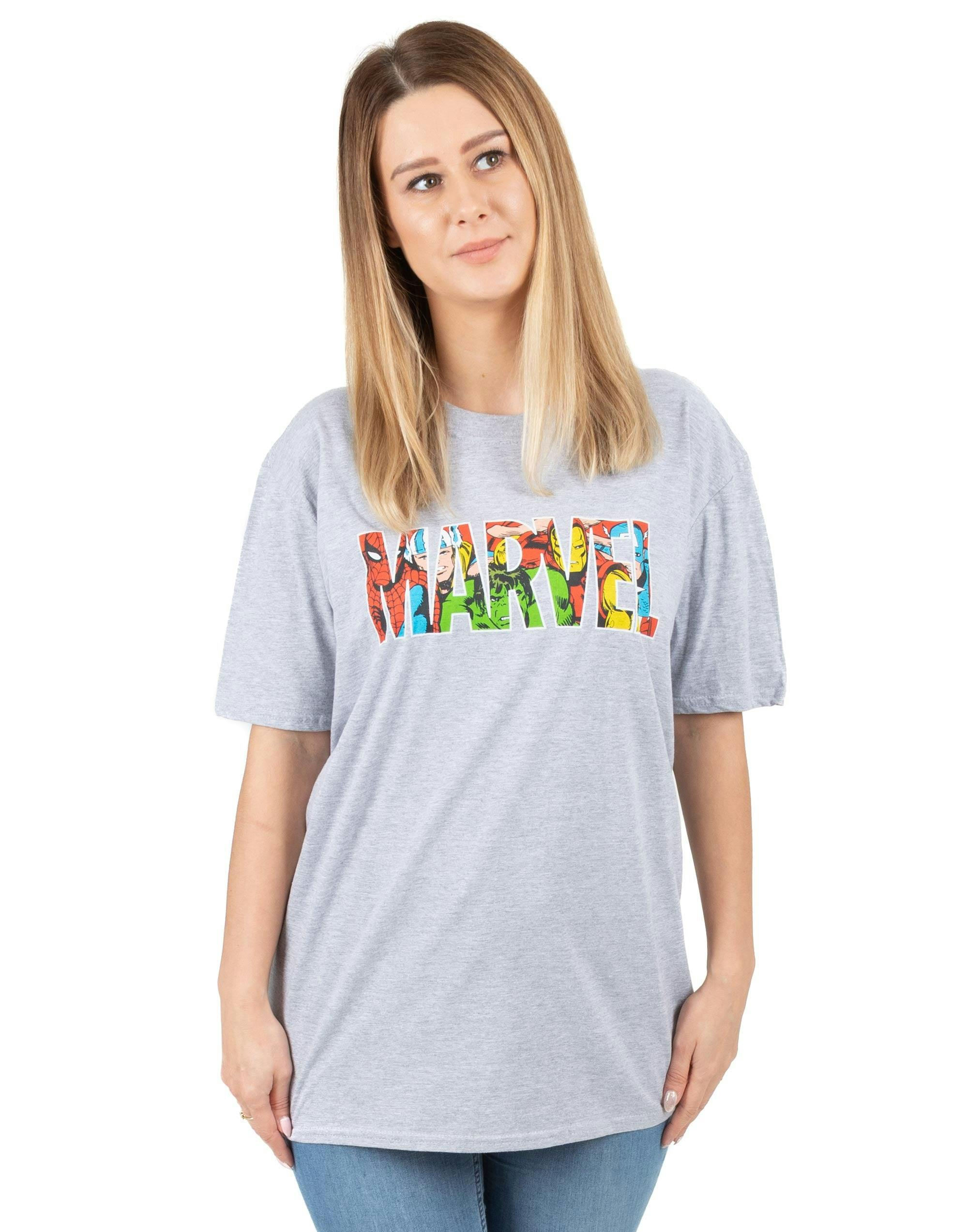 Vanilla Underground Women's Grey Marvel Short Sleeved T-Shirt - Medium