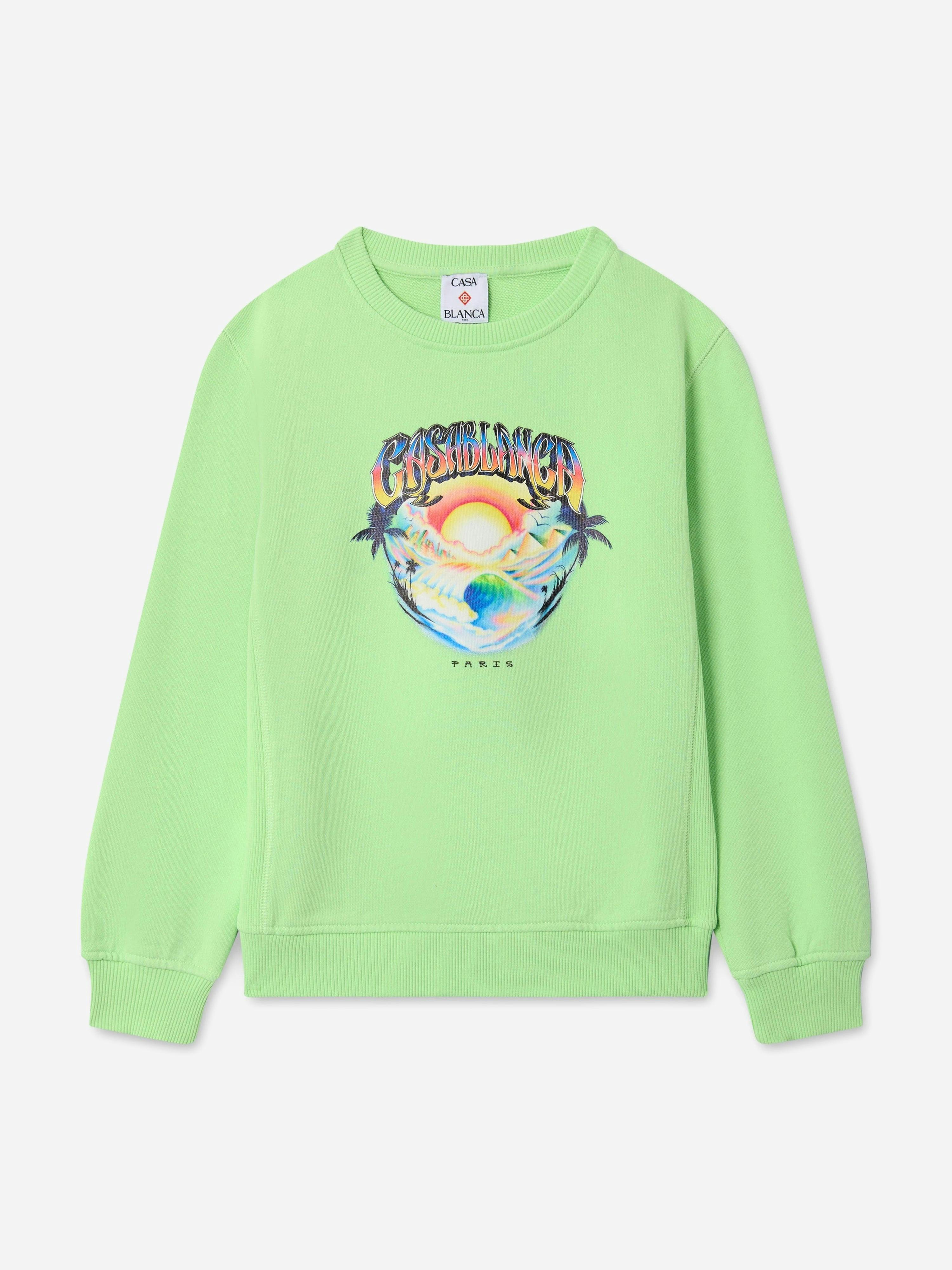 Casablanca Unisex Kids Green Kids Casa Airspray Print Sweatshirt In - 11 - 12 Yrs