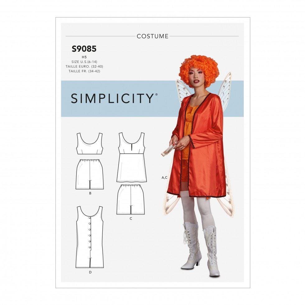 Simplicity Women's Sewing Pattern 9085, Costumes For H5 (6-8-10-12-14) - Intermediate - H5 (6-8-10-12-14)