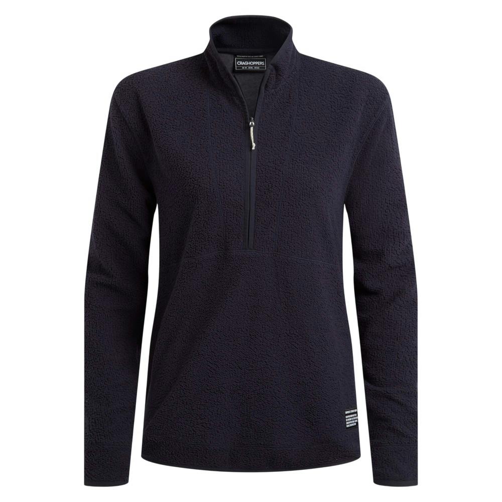 Craghoppers Women's Dark Compresslite Half Zip Fleece - Sapphire - 18 Uk - Sapphire - 72% Recycled Polyester/20% Polyester/8% Viscose