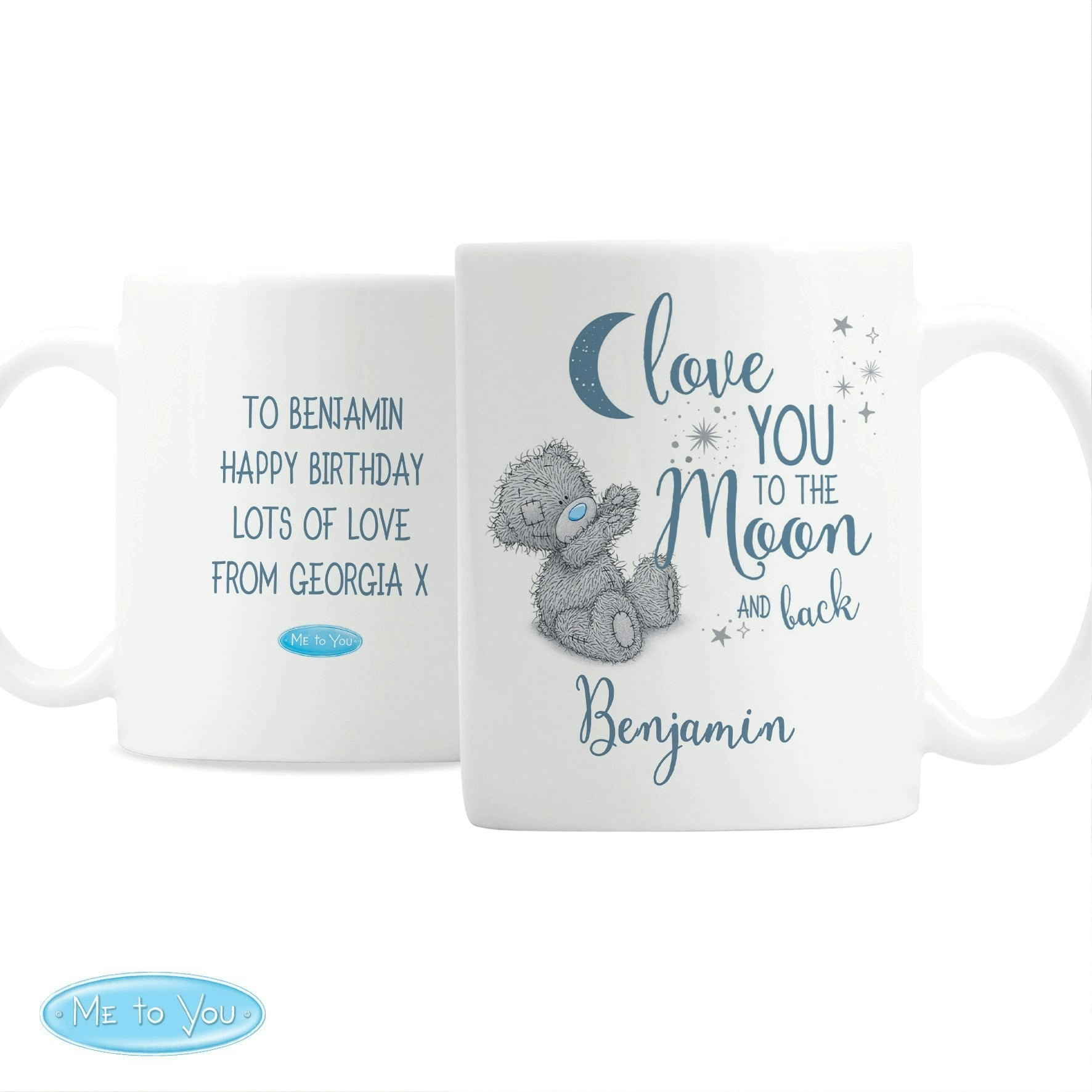 Rackhams Personalised Me To You 'Love You To The Moon And Back' Mug