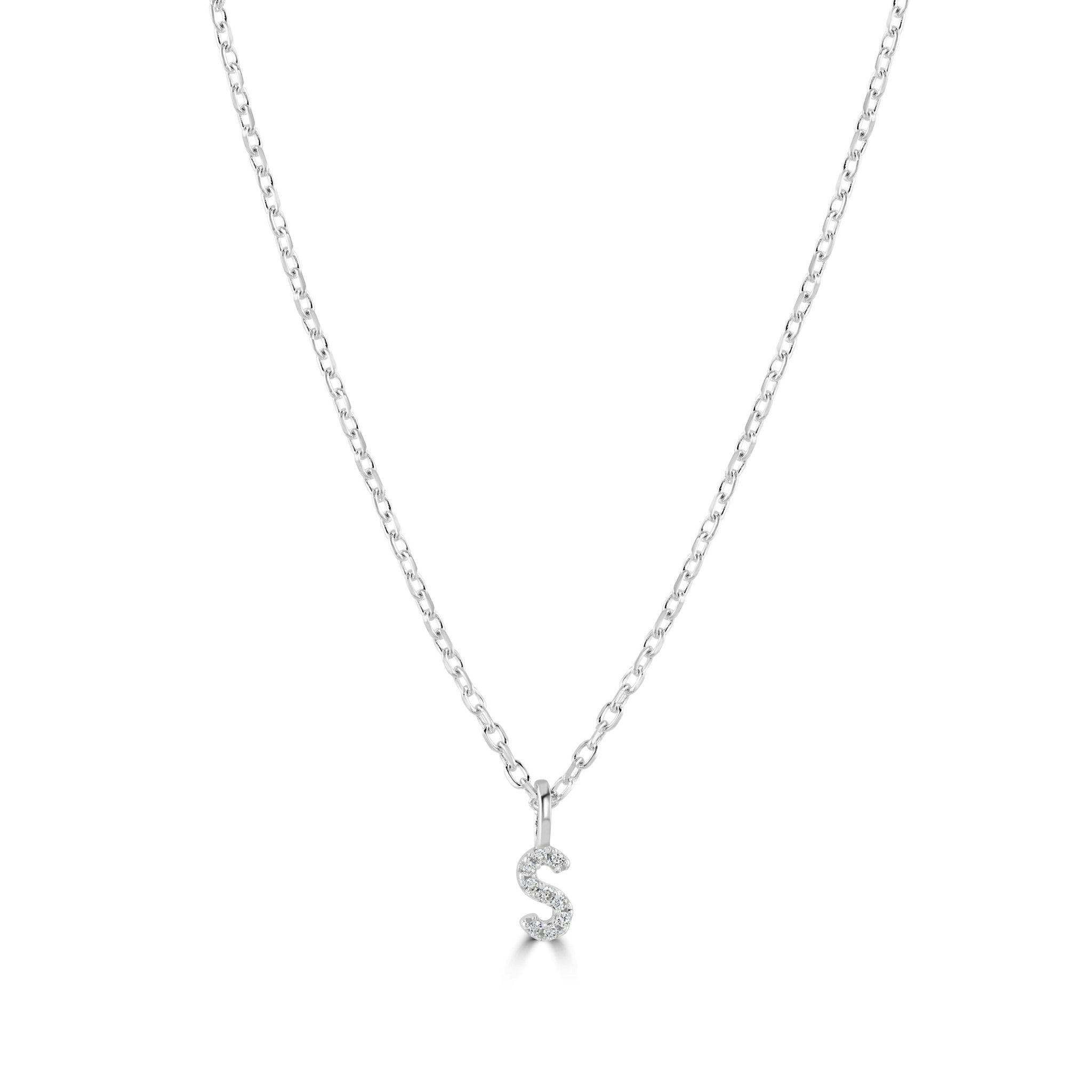 Mylee London Silver Sterling Crystal Initial Necklace - Yes - S