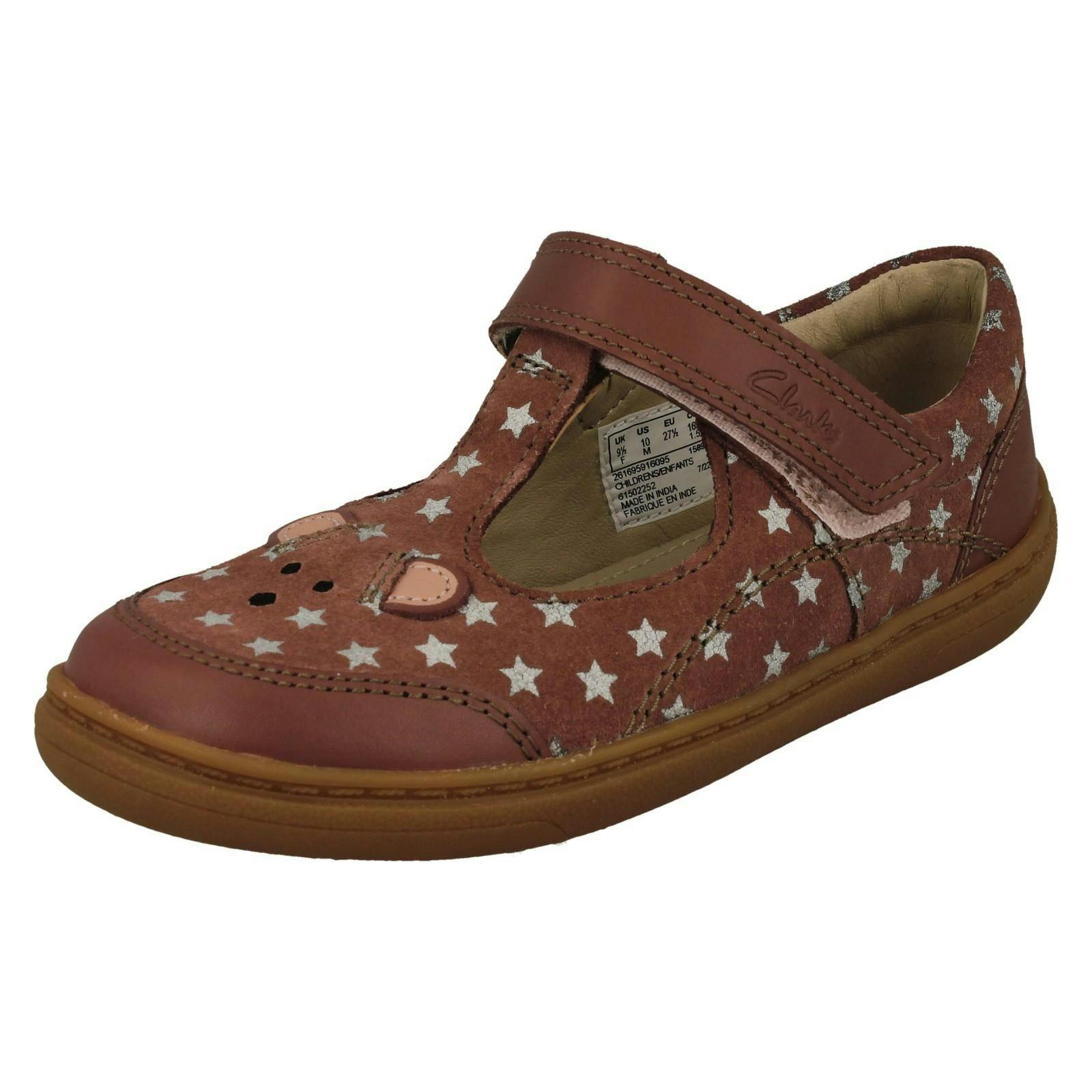 Clarks Girls Pink Mouse Detailed Mary Jane Shoes Flash Mouse - Dusty - Uk 5 Infant - G