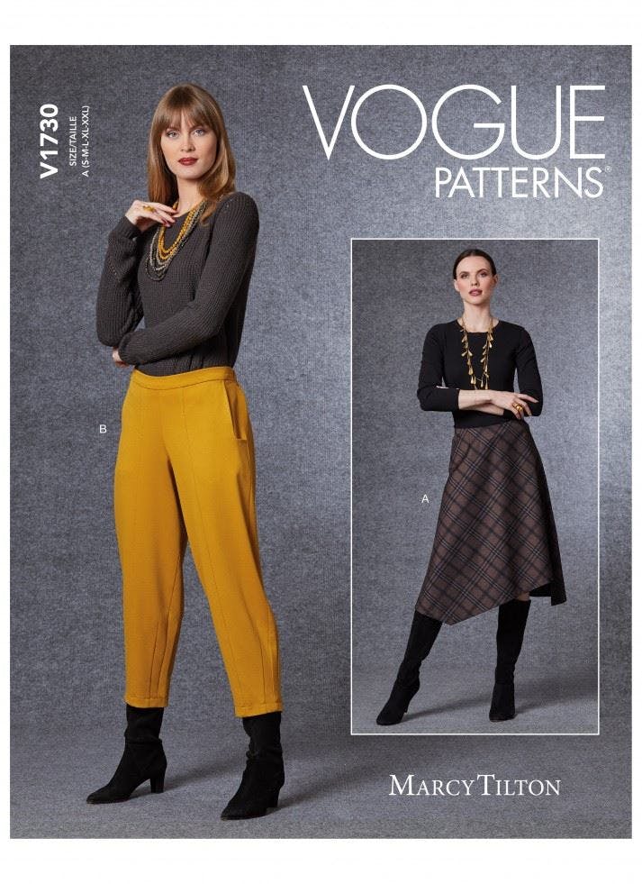Vogue Women's Sewing Pattern 1730, Skirts, Trousers For F5 (16-18-20-22-24) - Intermediate - F5 (16-18-20-22-24)
