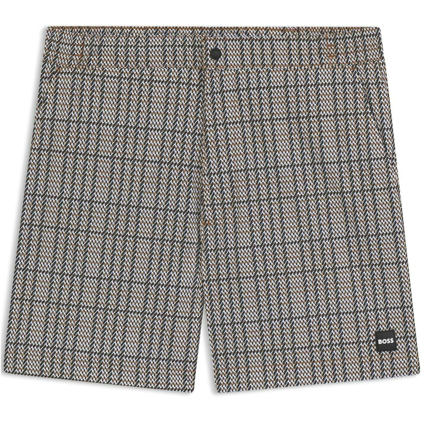 Boss Men's Black Plaid Swim Shorts - S - 100% Mixed