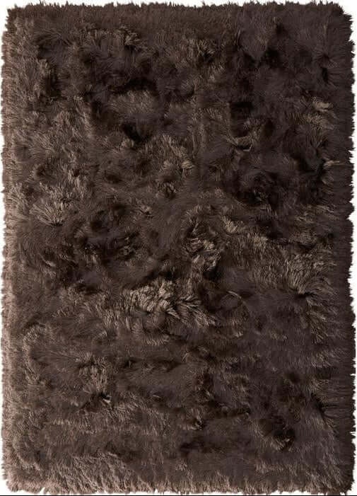 Rackhams Brown Glamour Shaggy Rug Plain Design - 120X170 Cm