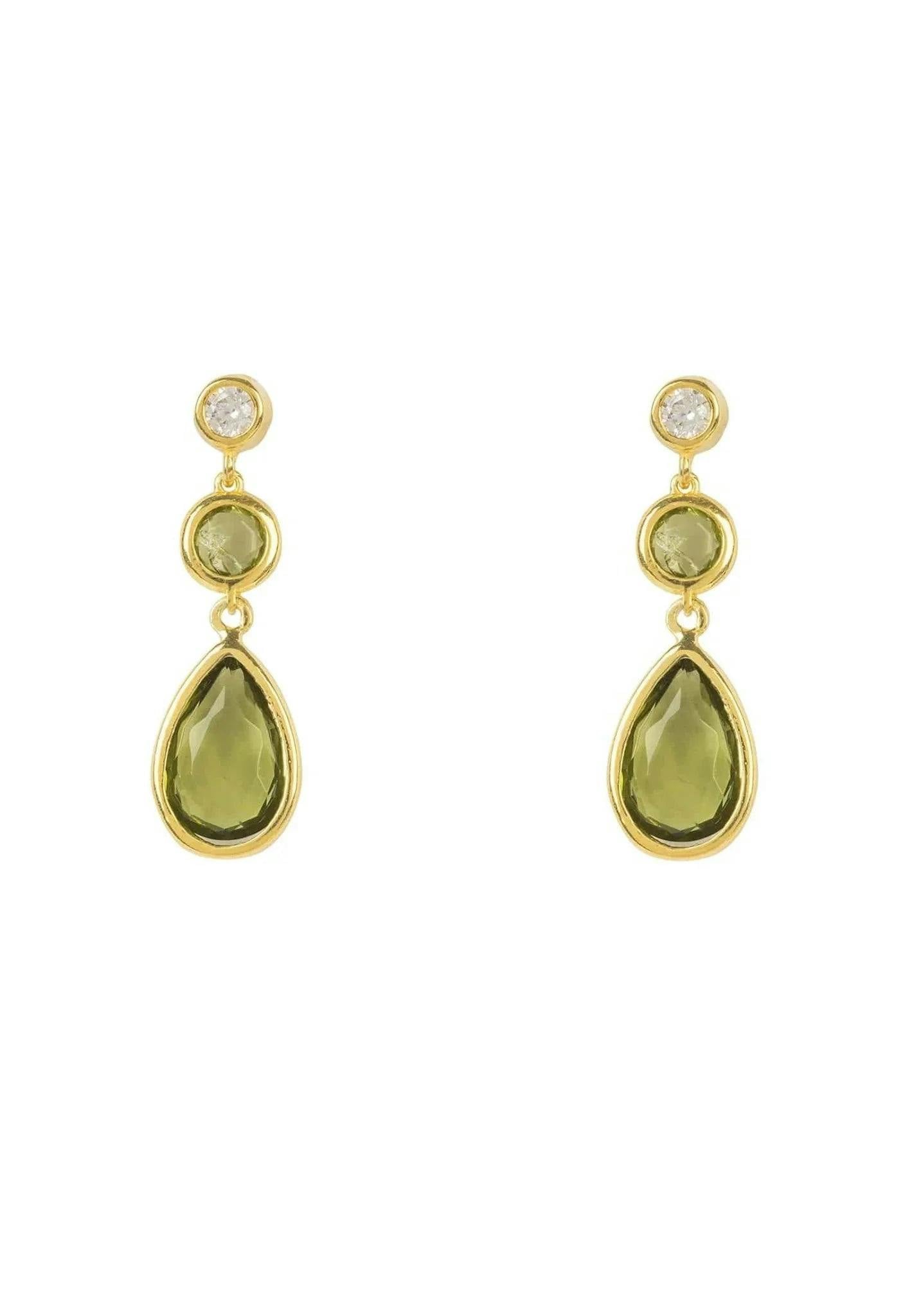 Latelita Gold Tuscany Gemstone Drop Earring Peridot