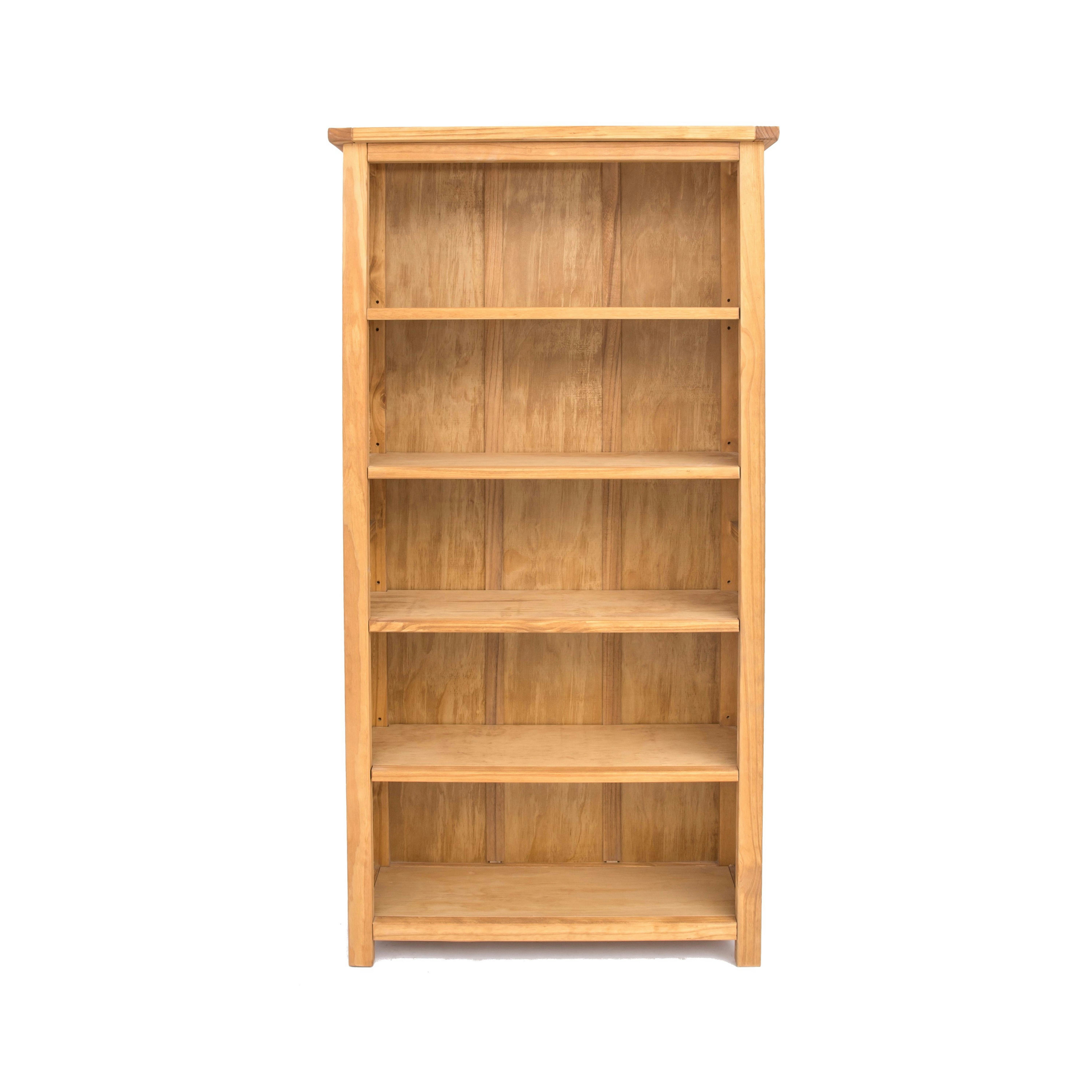 Lugo Wood Bookcase 5 Shelf Antique Waxed - Image 3