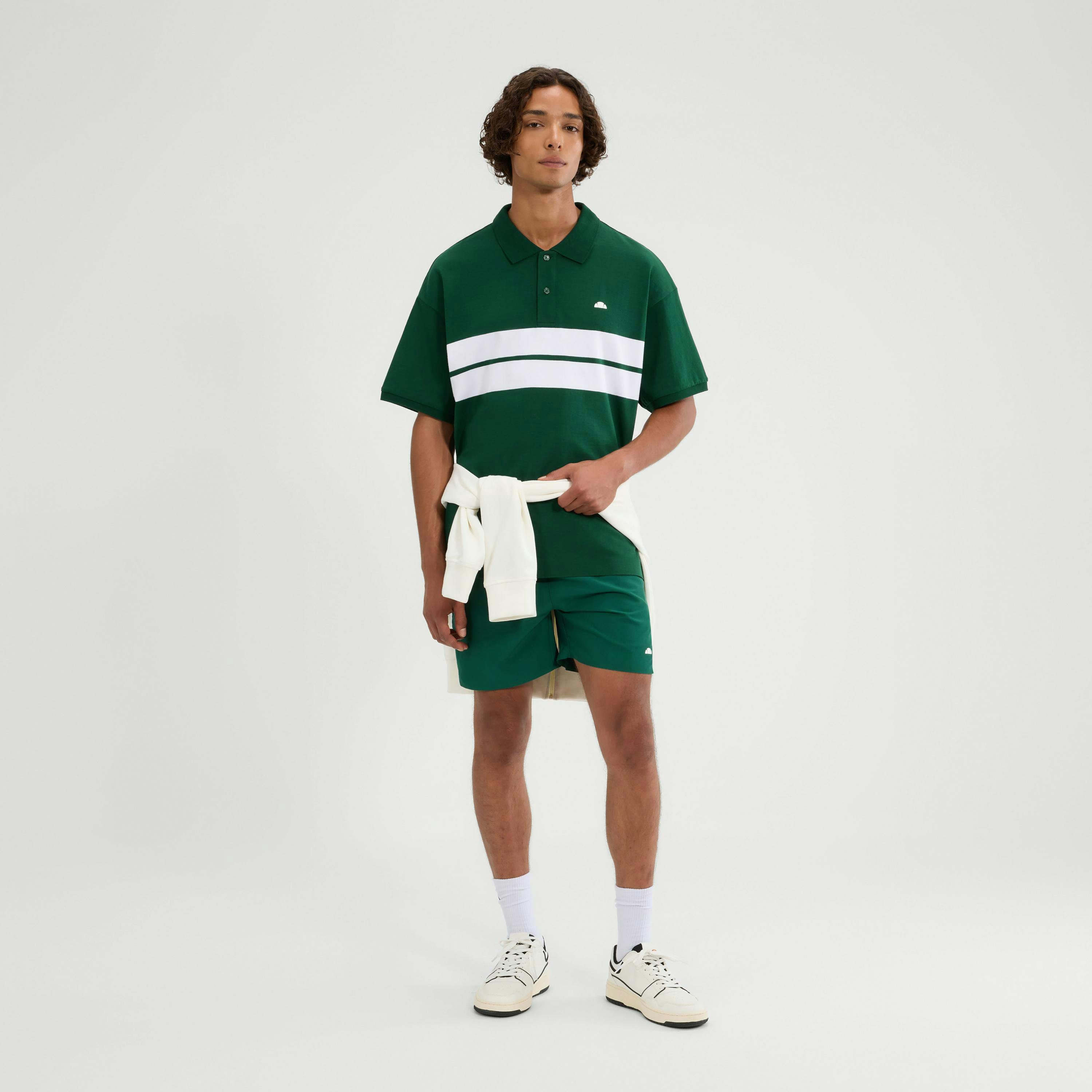 Ellesse Men's Dark/Green Sbarri Polo Shirt - L - 100% Cotton