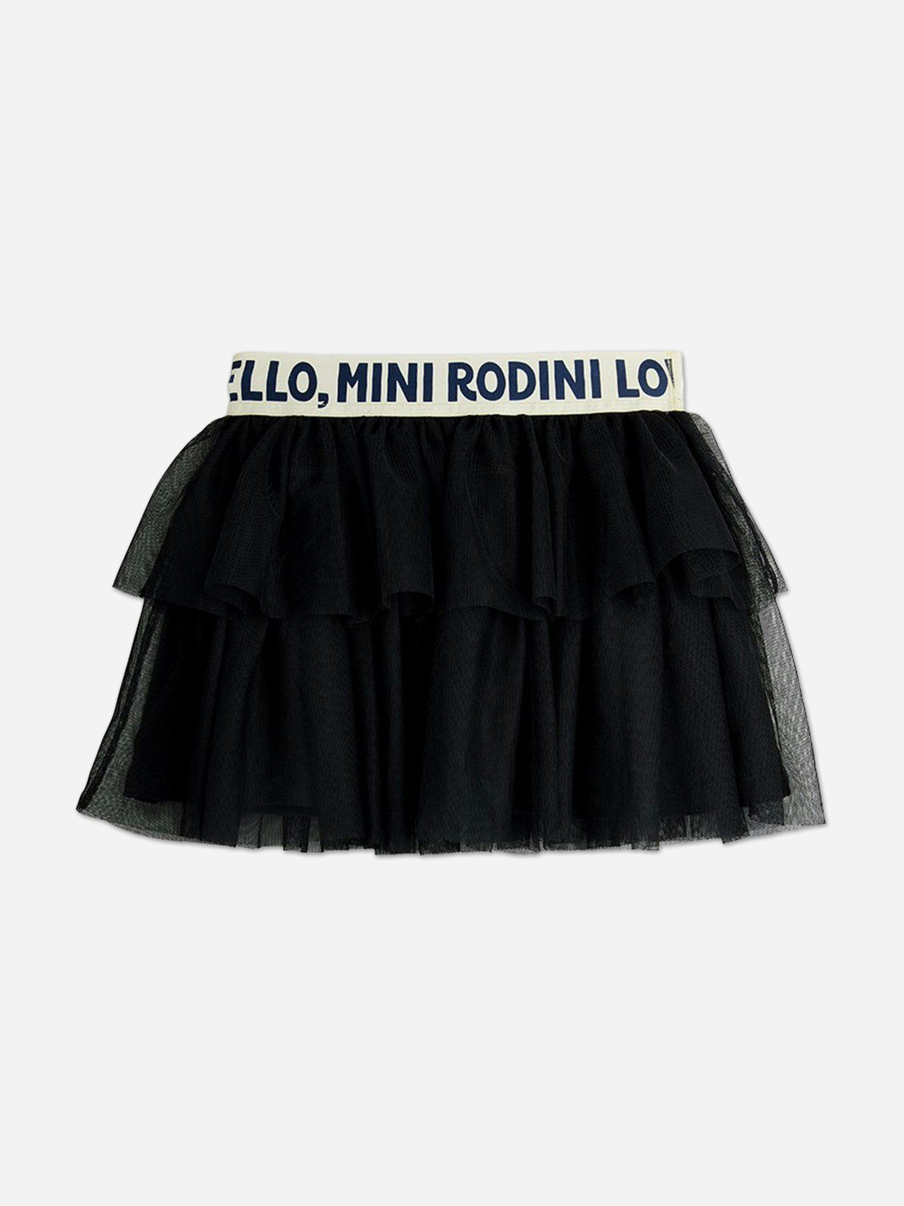 Mini Rodini Girls Black Tulle Skirt In - 128-134 Cm (7-9 Yrs)
