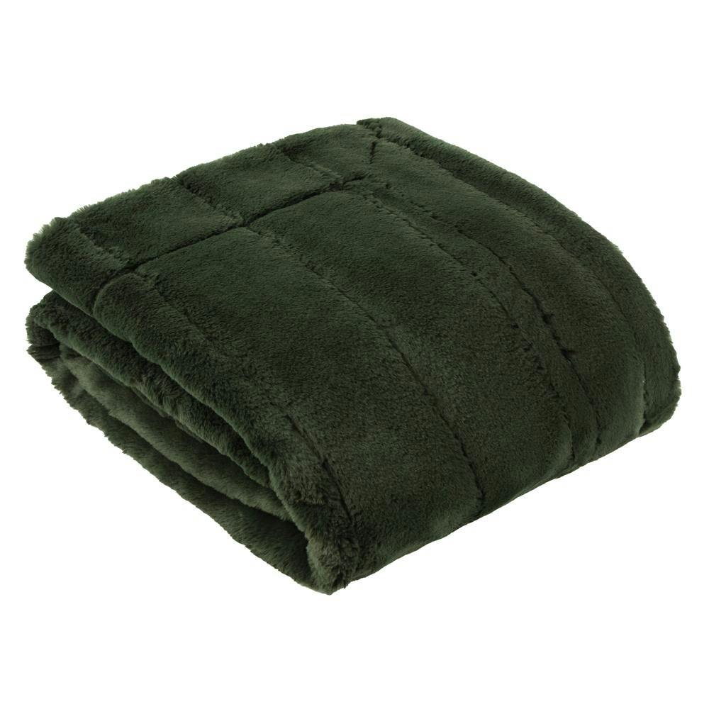 Rackhams Empress Faux Fur Throw - Pine - 130Cm X 180Cm - Pine - 100% Polyester