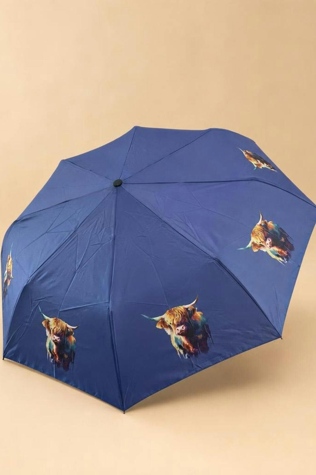 Svnx Blue Highland Cow Umbrella In