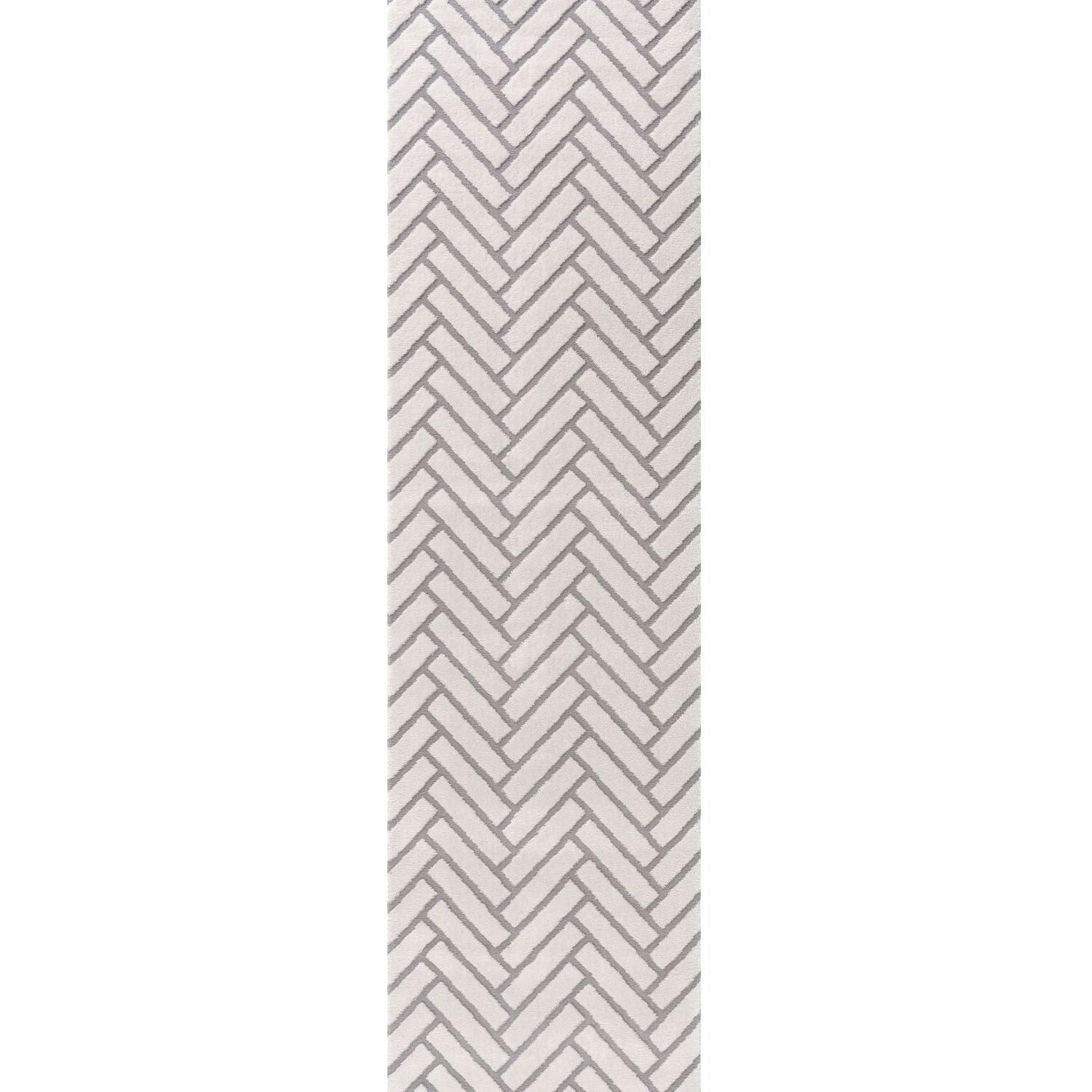 Rackhams Grey Loft Chevron Rug - 80X300 Cm - Image 2