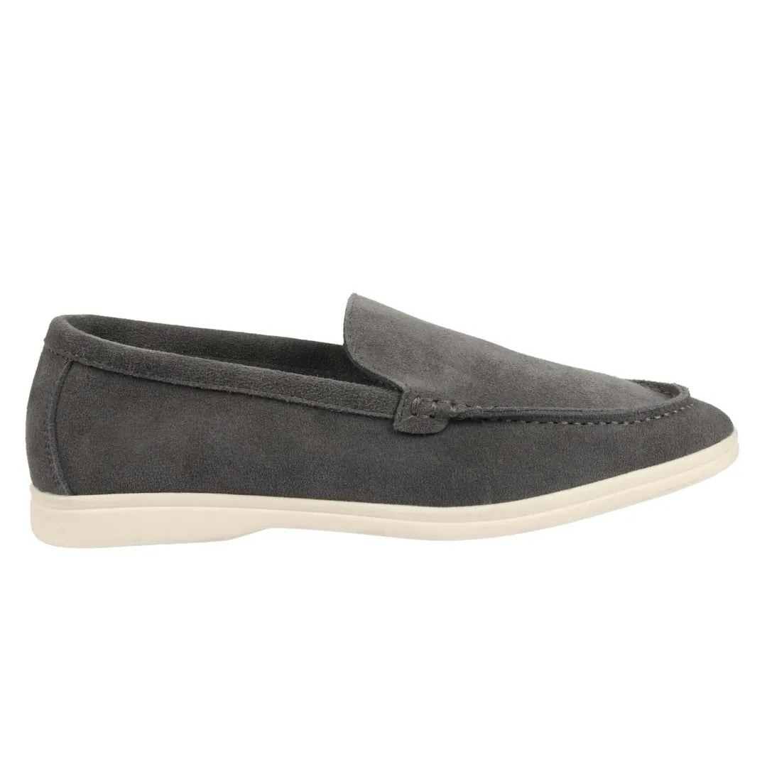 Dolcetto Men's Grey Suede Slip On Comfort Fit Loafers - Uk 11