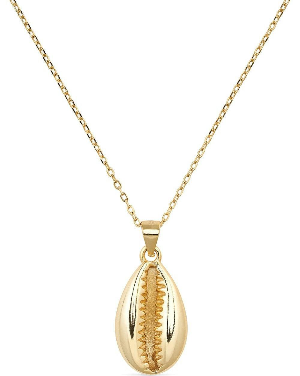 Elk & Bloom Gold Dainty 14K Cowrie Shell Clam Necklace - Pendant Only - No Thank You