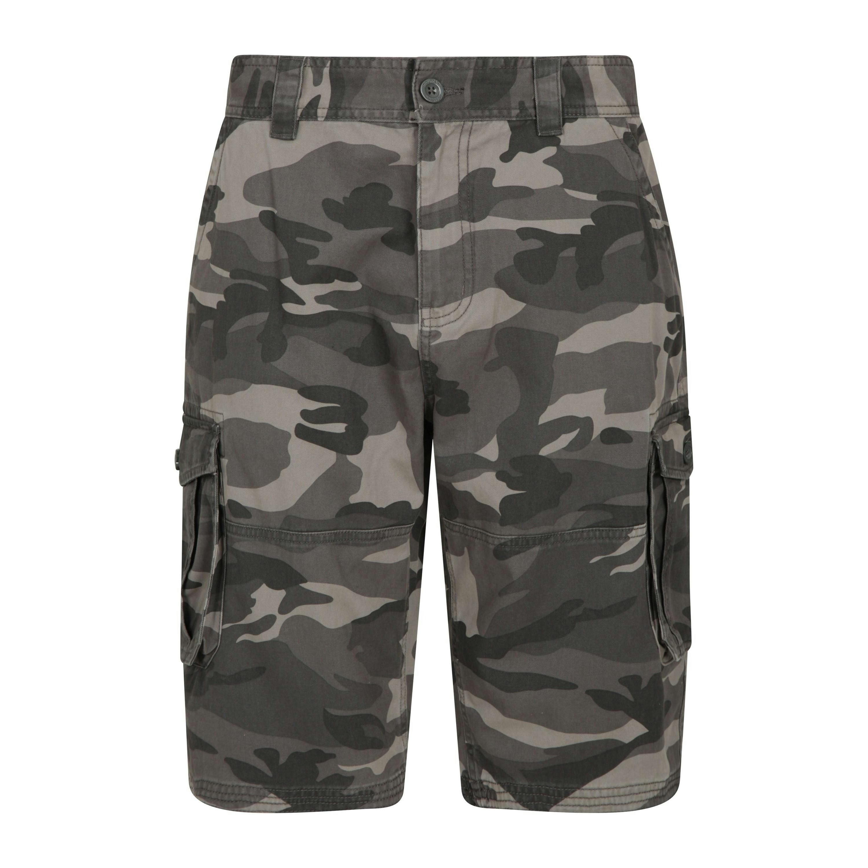 Mountain Warehouse Men's Black Camo Cargo Shorts - 40R - 100% Cotton Twill