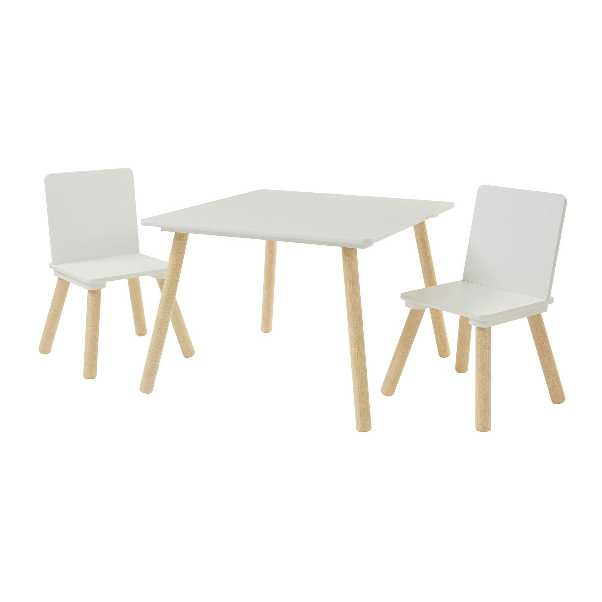 Liberty House Toys White Kids Pinewood Table And Two Chairs Set - /Pine