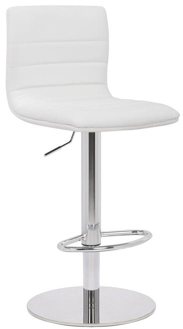 Lamboro White Deluxe Aldo Bar Stool - Height Adjustable Swivel Breakfast Barstool