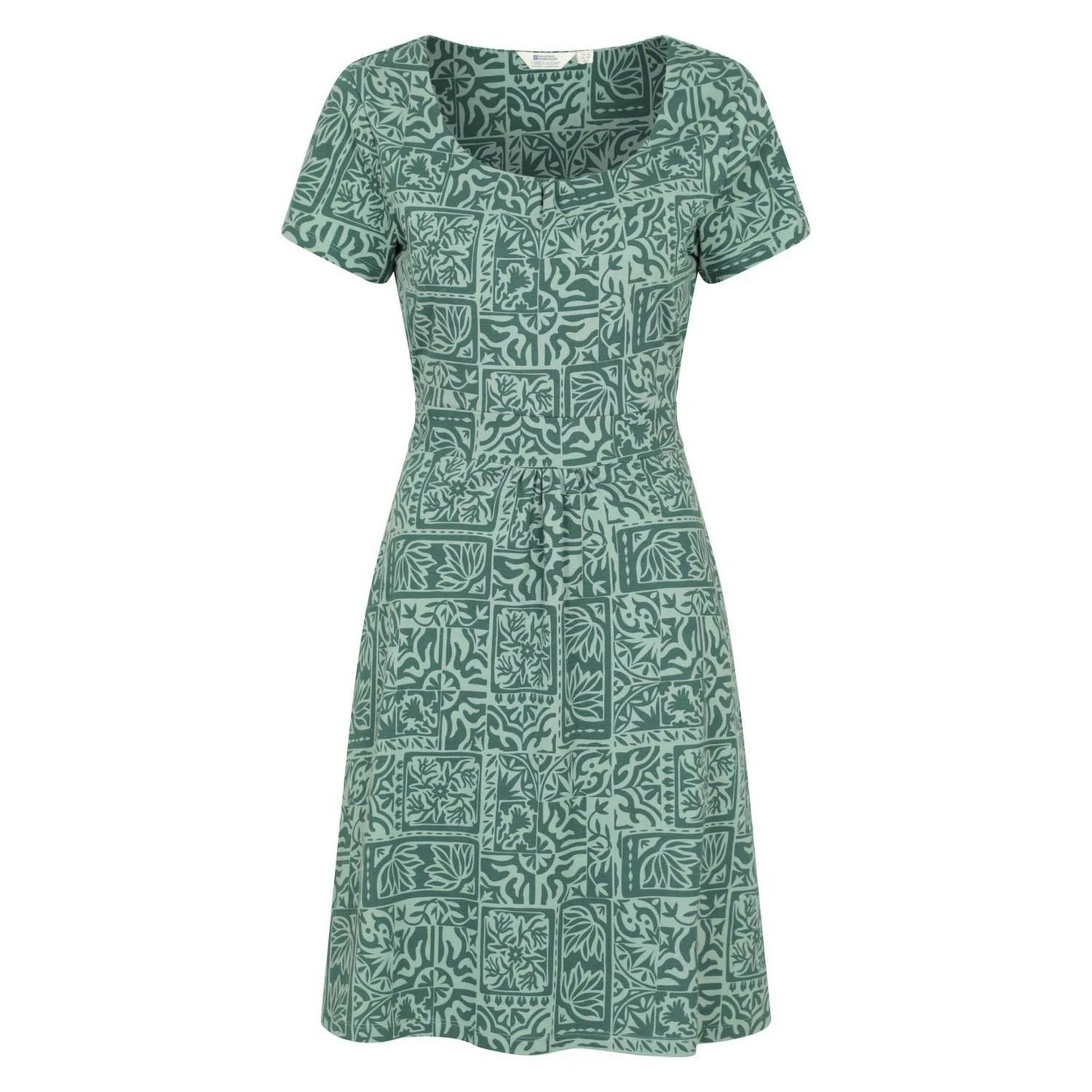 Mountain Warehouse Women's Green Orchid Patterned Uv Dress - Bright - 14 Uk - Bright - 95% Cotton/5% Elastane