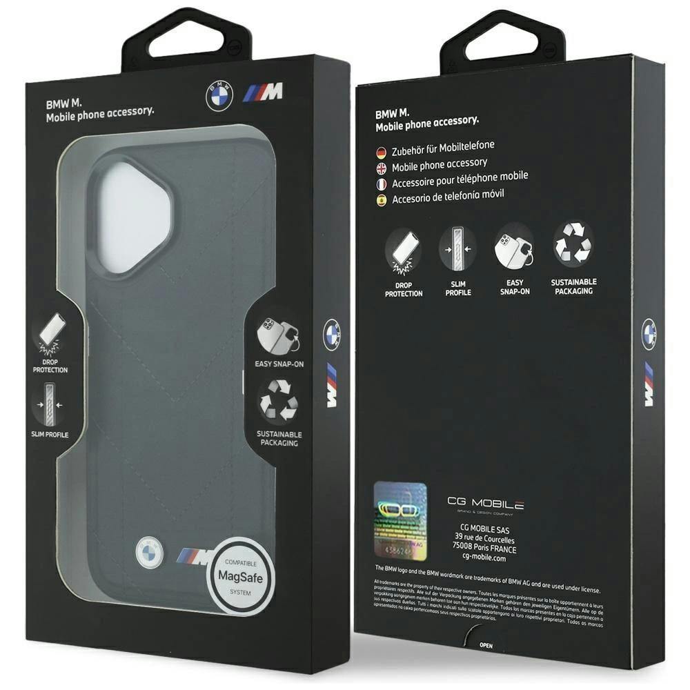 Bmw Black M Quilted Logo Case With Magsafe Iphone 17 6.3" - Bmhmp17s25psechk
