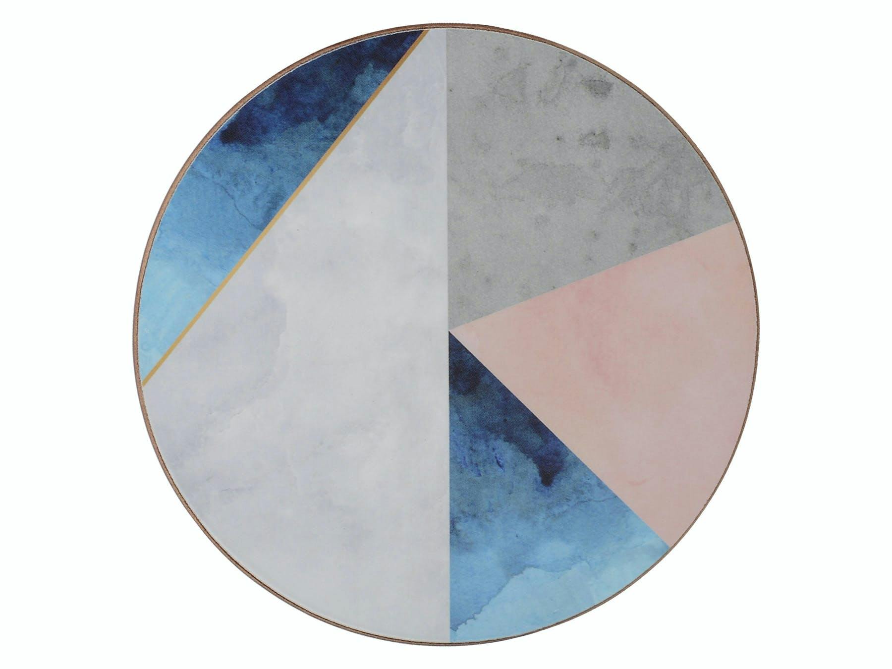 Rackhams Blue Geometric Palette Pack Of 4 Round Premium Coasters - Other - Placemats And Coasters