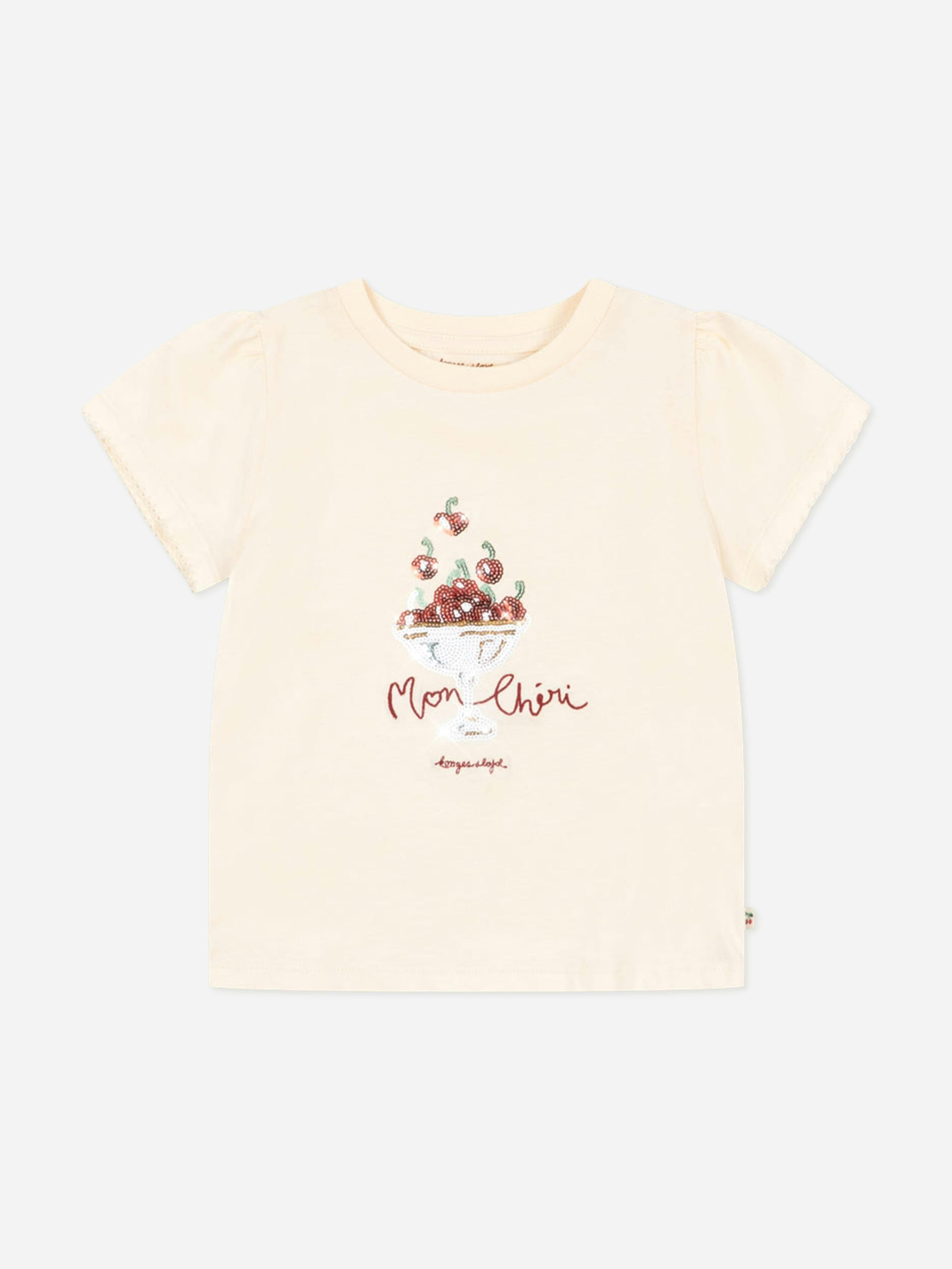 Konges Slojd Girls Ivory Konges Sløjd Famo Puff T-Shirt In - 18 Months