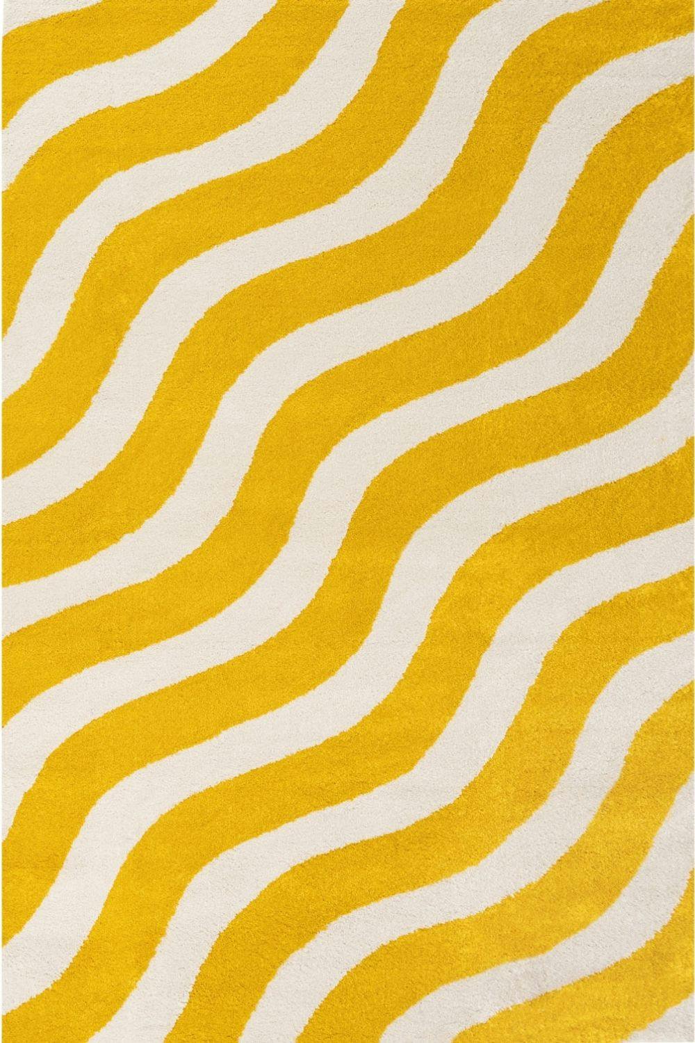 Rackhams Yellow/White Joli Wave & Rug - 160X230 Cm