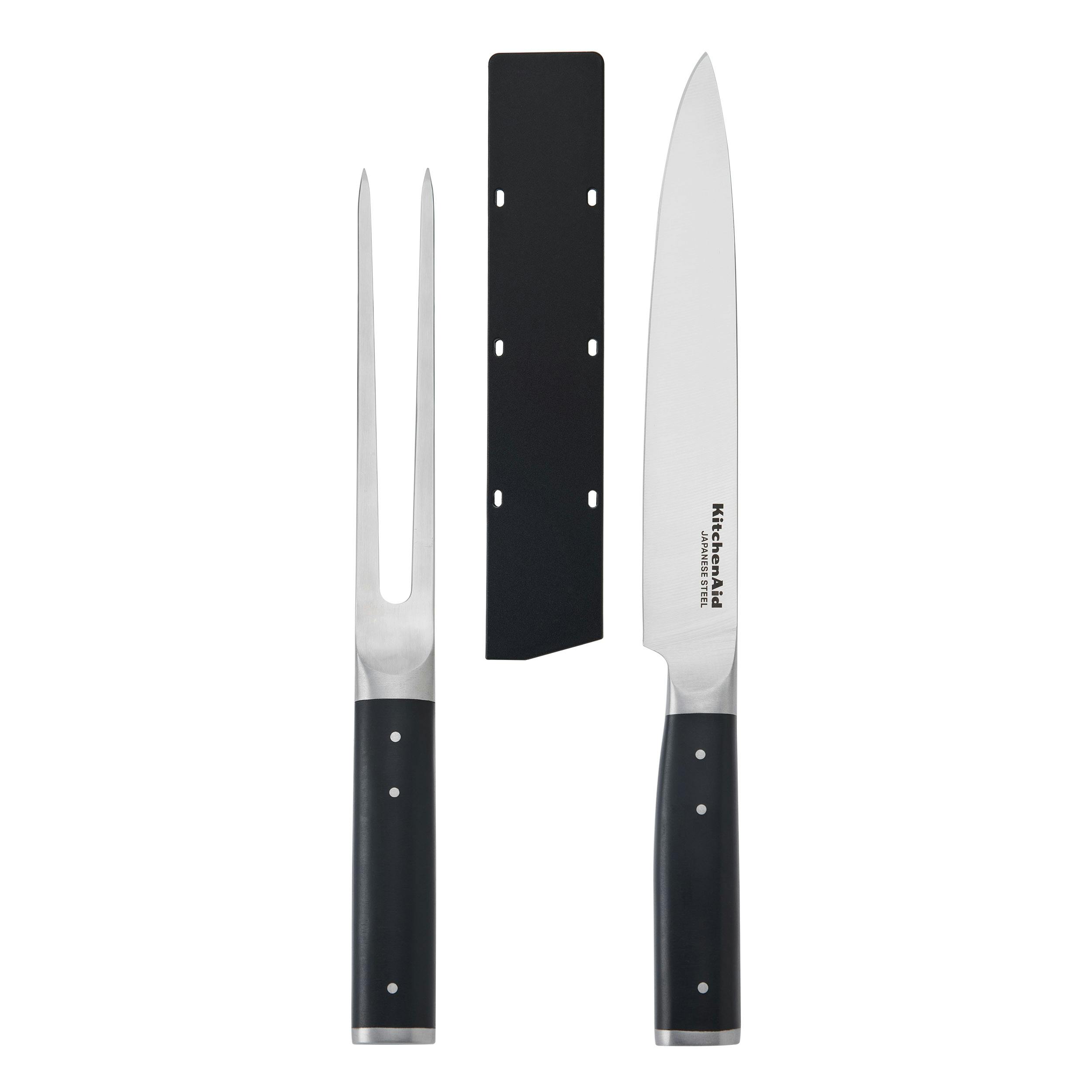 Rackhams Black Carving Set, Matte - Stainless Steel - Knives