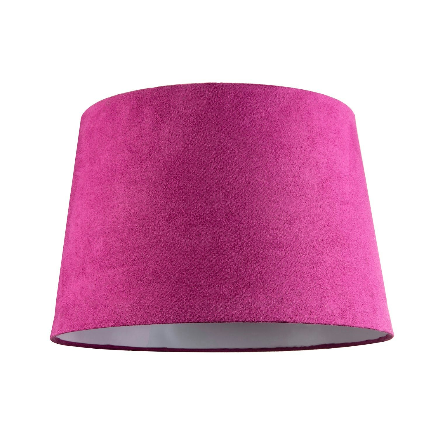Rackhams Pink/White Hot Velvet Fabric 12 Inch Drum Lamp Shade With Cotton Inner