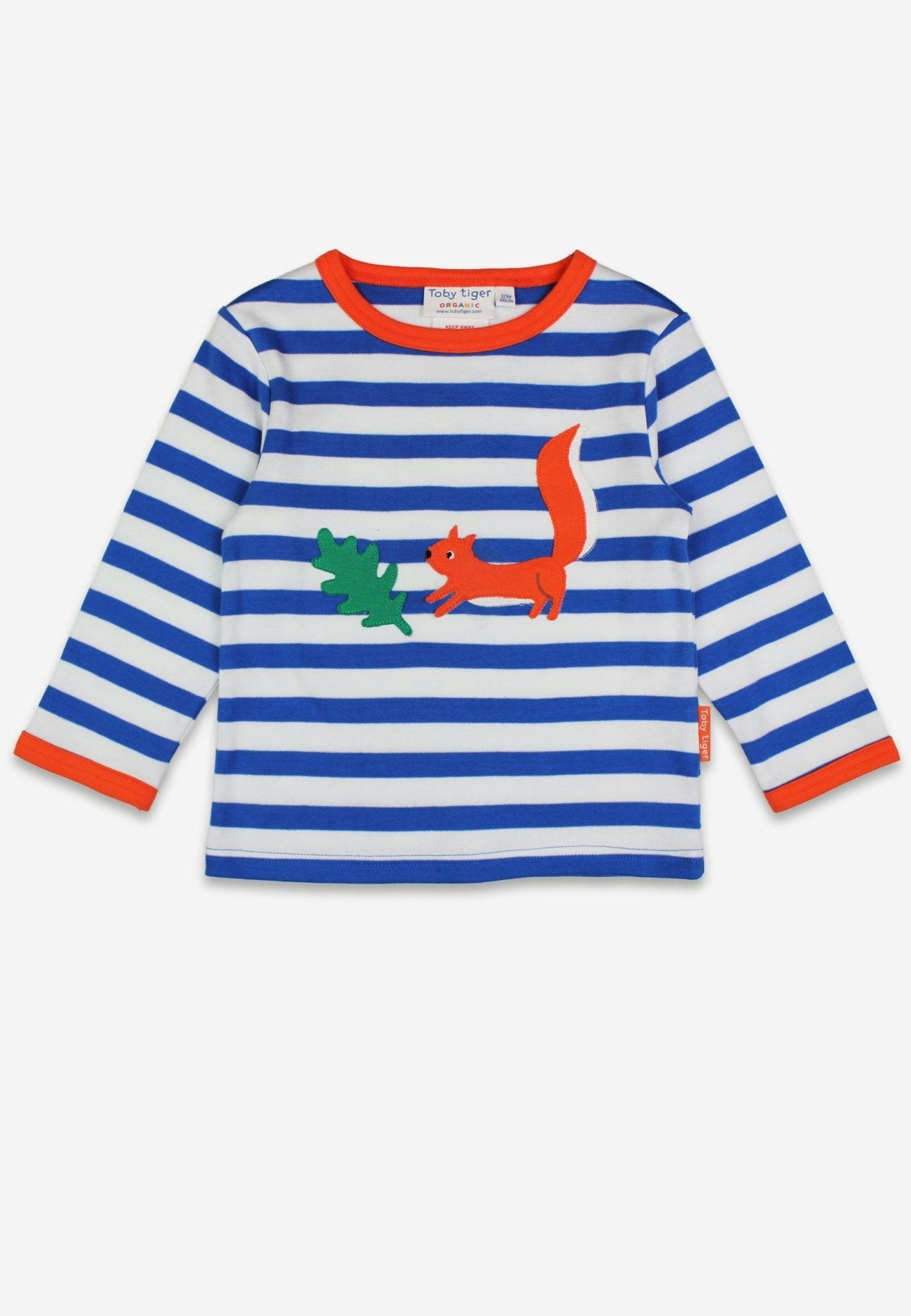 Toby Tiger Organic Squirrel Applique Long-Sleeved T-Shirt - 7-8Y / 128Cm